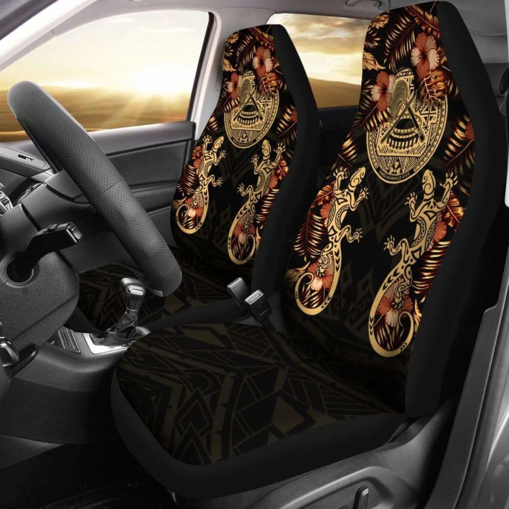 Premium American Samoa Car Seat Covers - Authentic Seal Lizard & Hibiscus Design (232125) | Durable Protection for Cars, Trucks & SUVs | Perfect for Travel, Commuting & Outdoor Adventures
