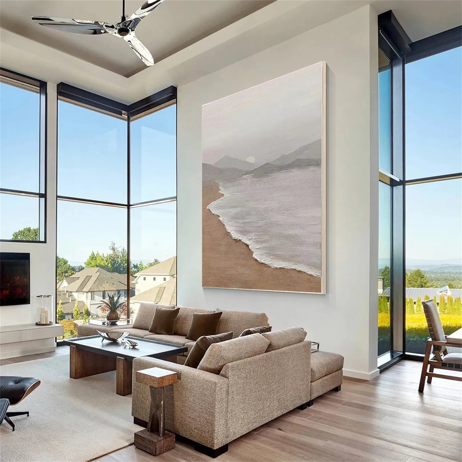 Ocean and Sky Painting #OS 194 - Handmade Wall Art for Home & Office Decor - Perfect for Living Room, Bedroom, or Office