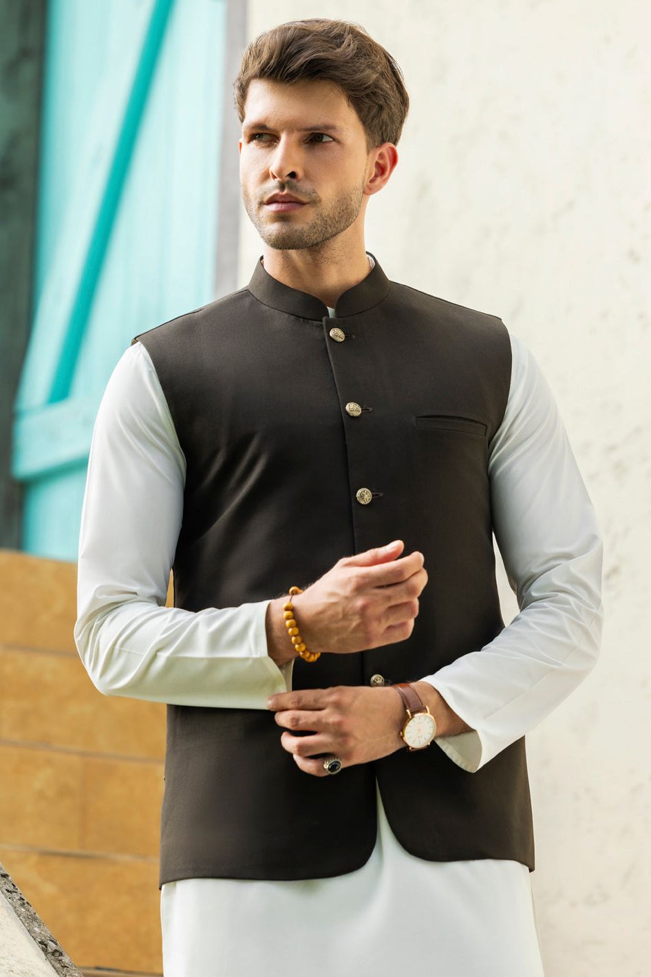 Premium Blended Dark Brown Waistcoat for Men - Slim Fit Formal Vest - Perfect for Business, Weddings & Special Occasions