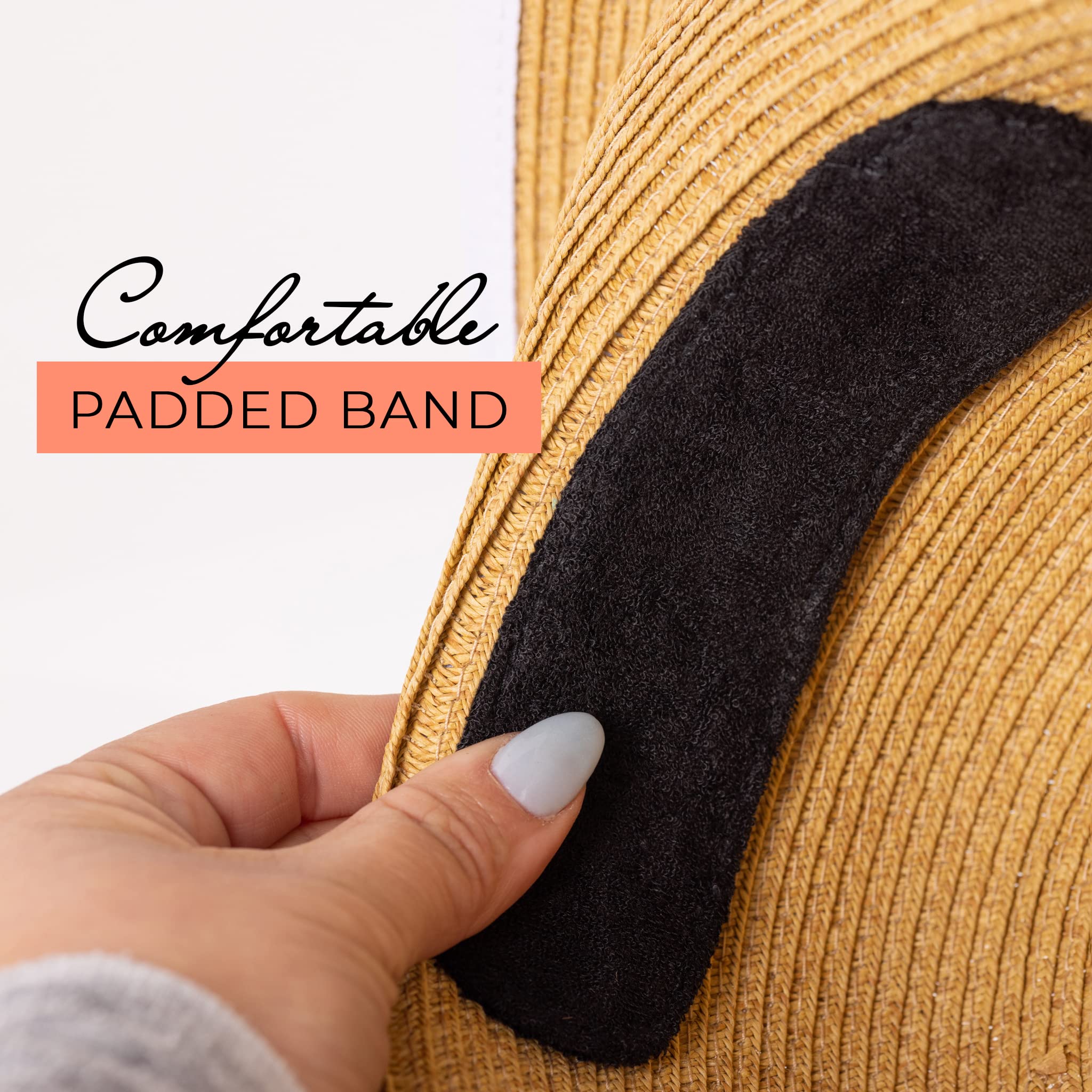 Sun 'N' Sand French Laundry Straw Sun Hats for Women - UPF 50+ Wide Brim Beach Hat - Foldable & Packable Summer Hat - Perfect for Beach Vacations, Pool Parties & Outdoor Activities