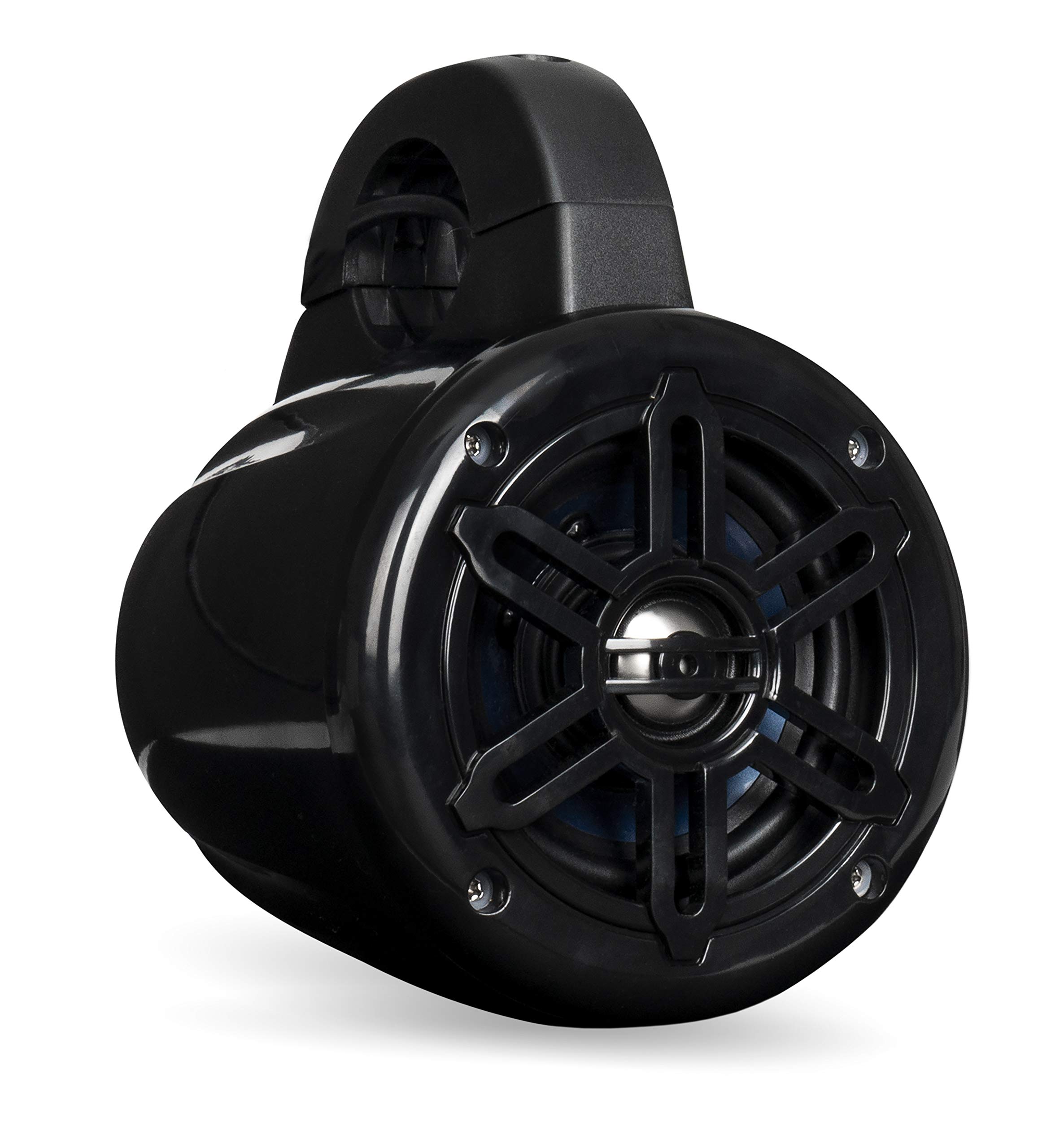 BELVA BWT4LED 400W 4-inch Powersports ATV UTV Speaker Pods with Blue LED Lights - Waterproof Audio System for Off-Road Vehicles, Motorcycles & Boats