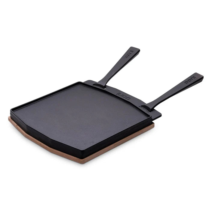 Ooni Dual-Sided Grizzler Plate for Pizza Ovens - Premium Cast Iron Griddle for Outdoor Cooking, Grilling & BBQ Accessories - Perfect for Backyard, Camping & Tailgating Parties