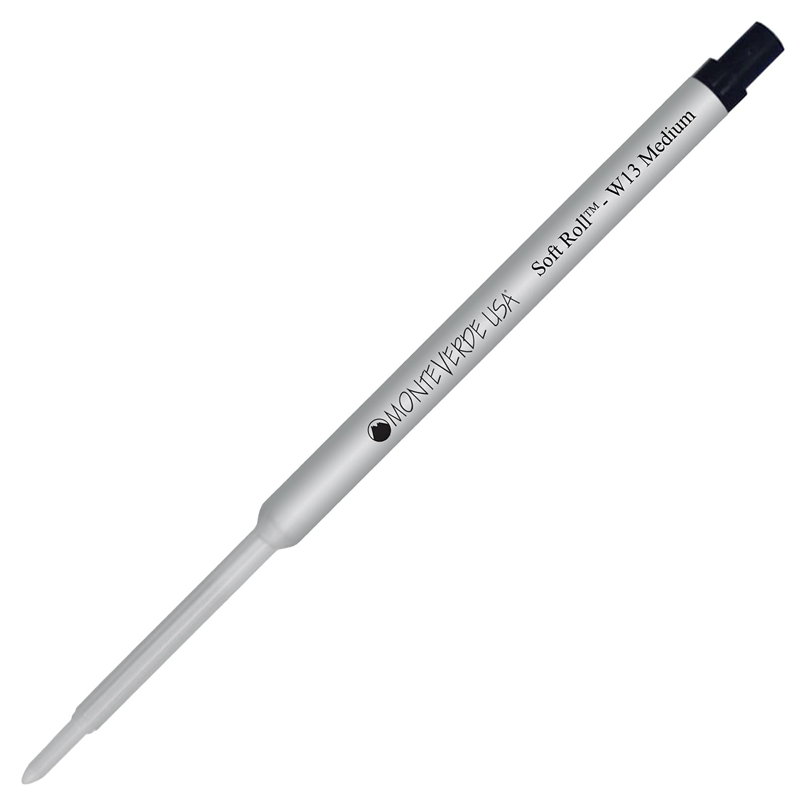 Monteverde Soft Roll Ballpoint Ink Refill W13 - Compatible with Waterman Style Pens - Black Medium Tip 0.7mm - Smooth Writing for Office, School & Everyday Use