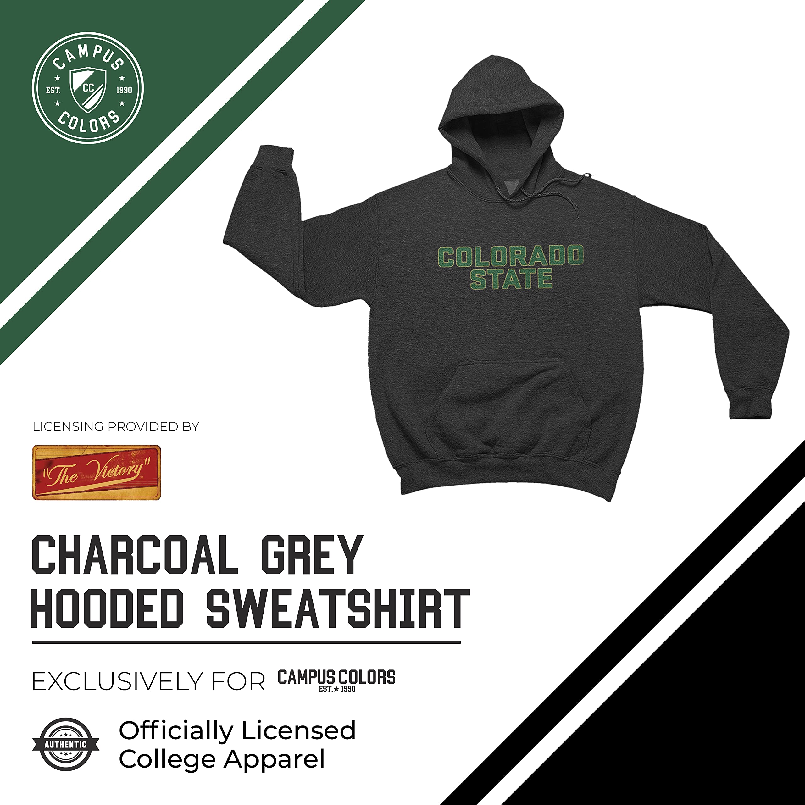 NCAA Charcoal Cotton Blend Hooded Sweatshirt for Adults - Soft Ringspun Fabric, Comfortable & Versatile Pullover for Game Day, College Spirit Wear & Casual Outfits