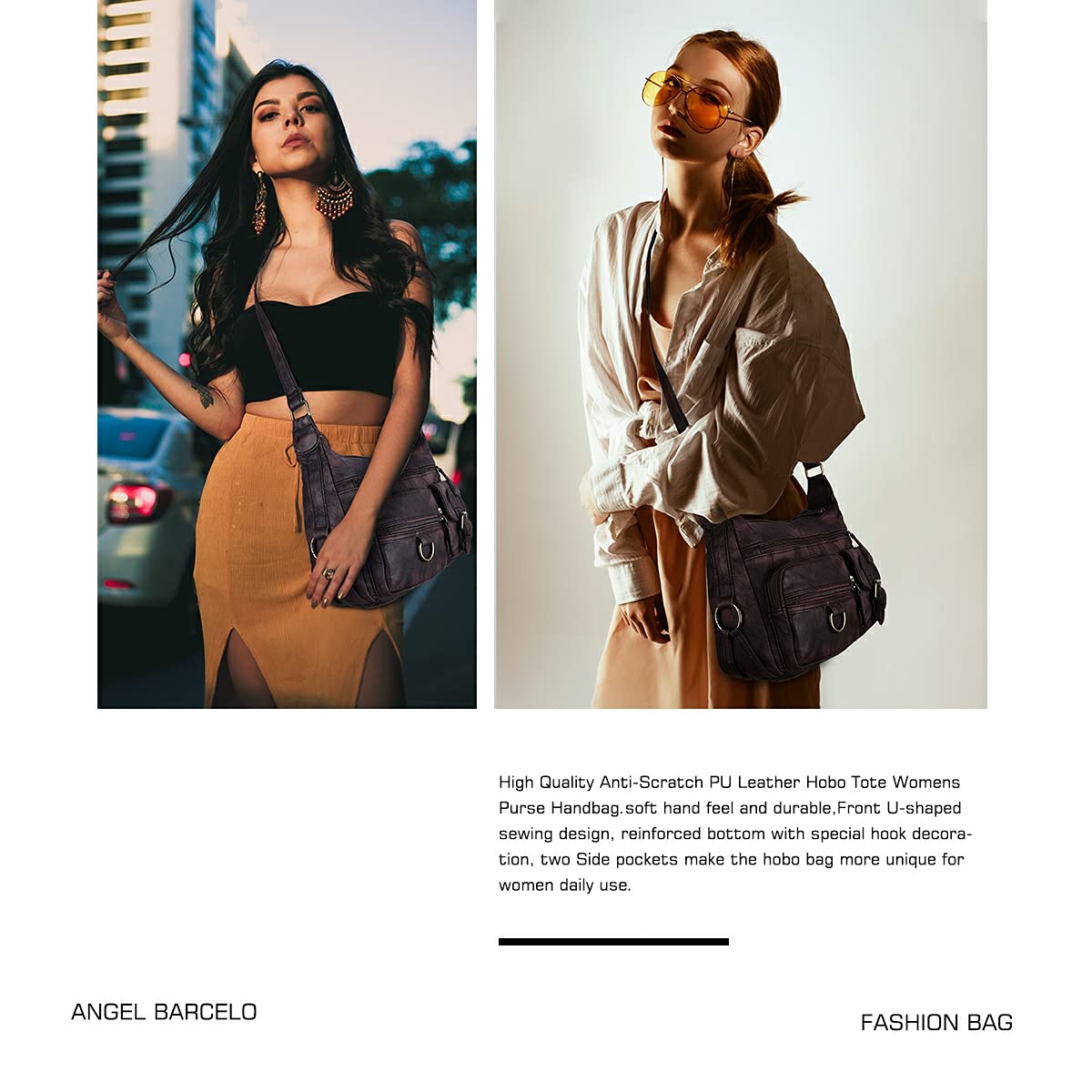 Angel Barcelo Women's PU Leather Crossbody Bag - Perfect for Daily Use & Travel