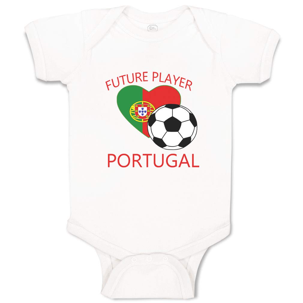 Custom Baby Bodysuit - Future Soccer Player Portugal Design - 100% Cotton Outfit for Boys & Girls - Perfect for Soccer Games, Photo Shoots & Gifts