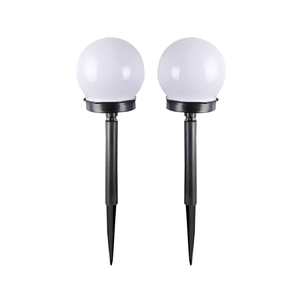Aozhen Solar LED Outdoor Garden Lights - 2 Pack Waterproof Solar Powered Pathway Lights for Yard, Patio, Lawn, Walkway | Decorative Solar Ball Lights for Landscape, Driveway, Christmas Decor (White)