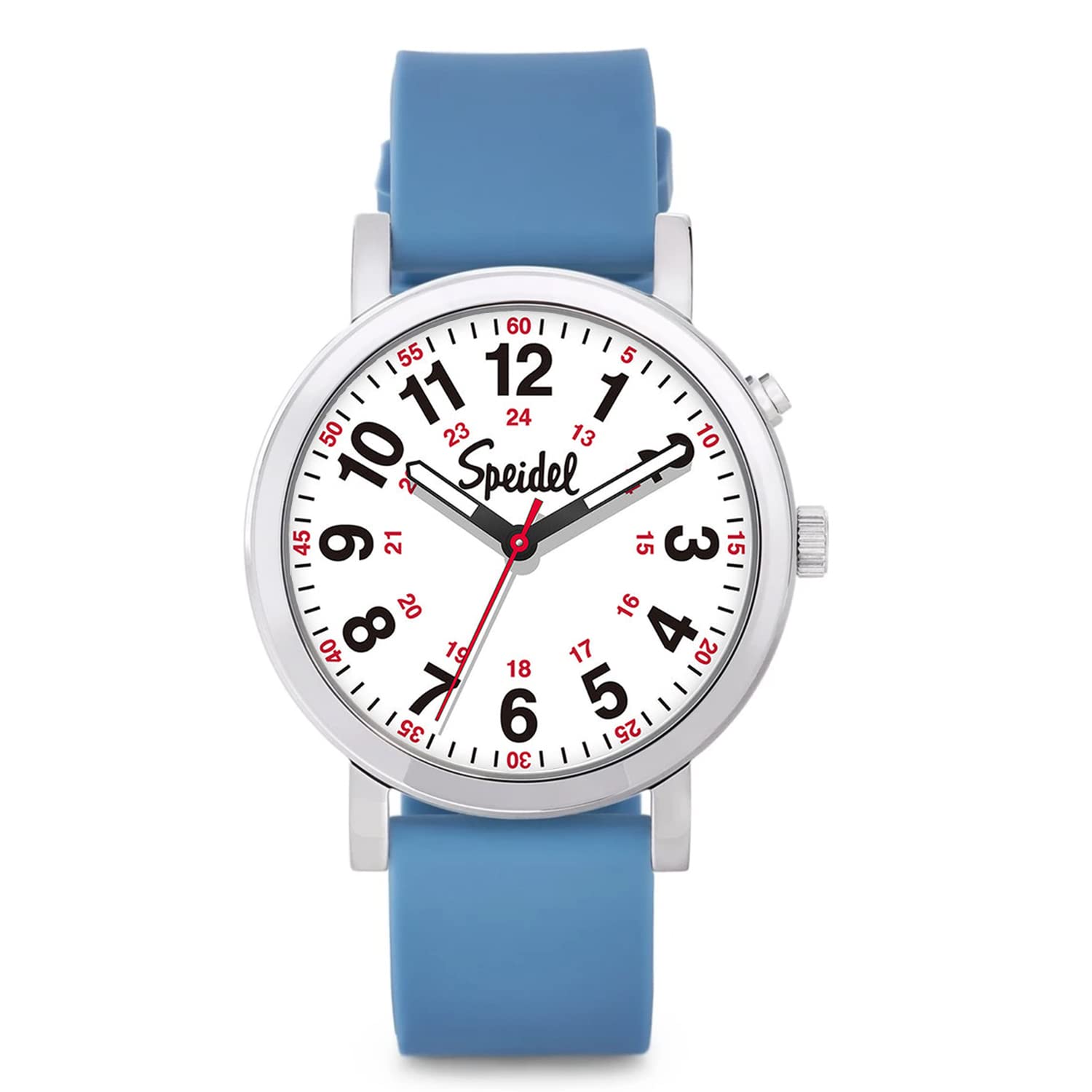 Speidel Glow Scrub Watch™ - Electroluminescent Dial Waterproof Watch for Nurses, Doctors & Students (3ATM) - Engraved Blue Watch for Hospital Shifts & Night Duty