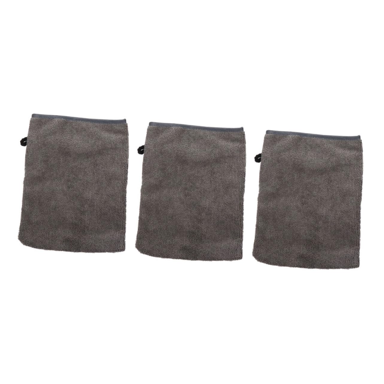 Baluue 3-Pack Exfoliating Gloves for Face & Body – Makeup Remover, Body Scrub & Wash Mitts – Soft Fiber Cleaning Towels for Men & Women – Grey (3 Sets x 3 Gloves) – Perfect for Spa, Shower & Skincare Routine