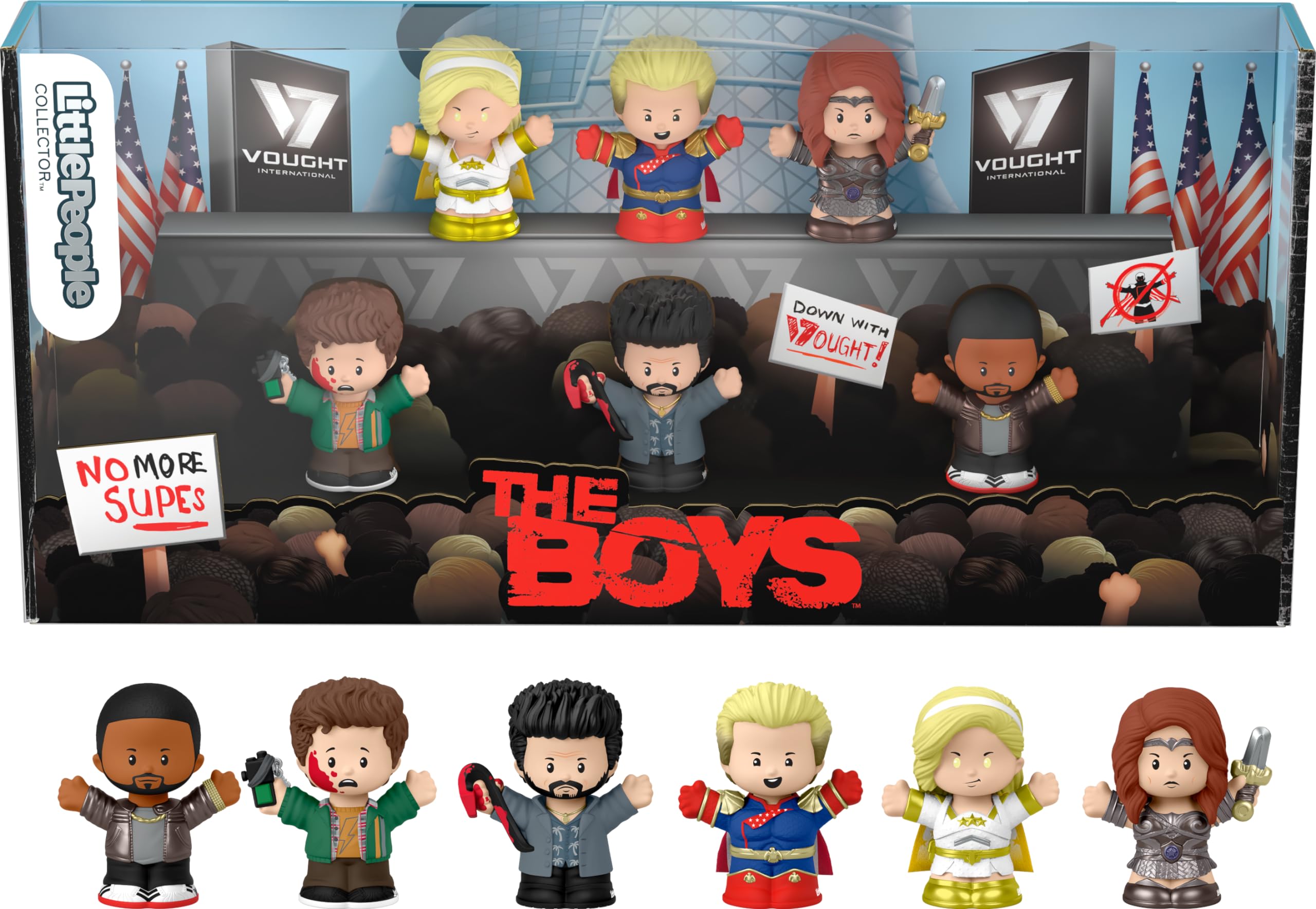 The Boys Little People Collector's Special Edition Set - 6 Character Figures in Display Box for Adults & Fans | Perfect for Home Decor, Office Display, and Gift Giving