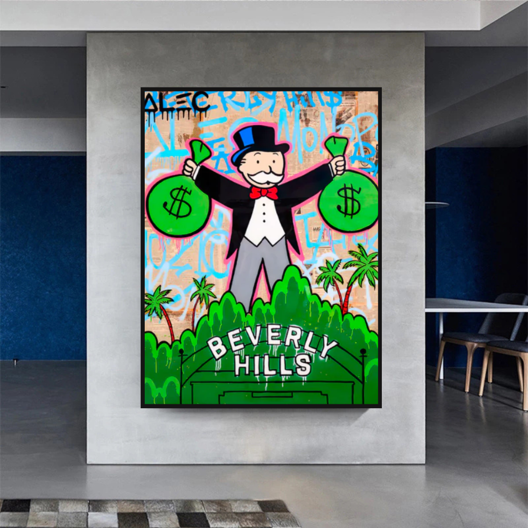 Alec Monopoly Man Holding Bag - Limited Edition Street Art Prints for Home & Office Decor | Exclusive Urban Art Collection