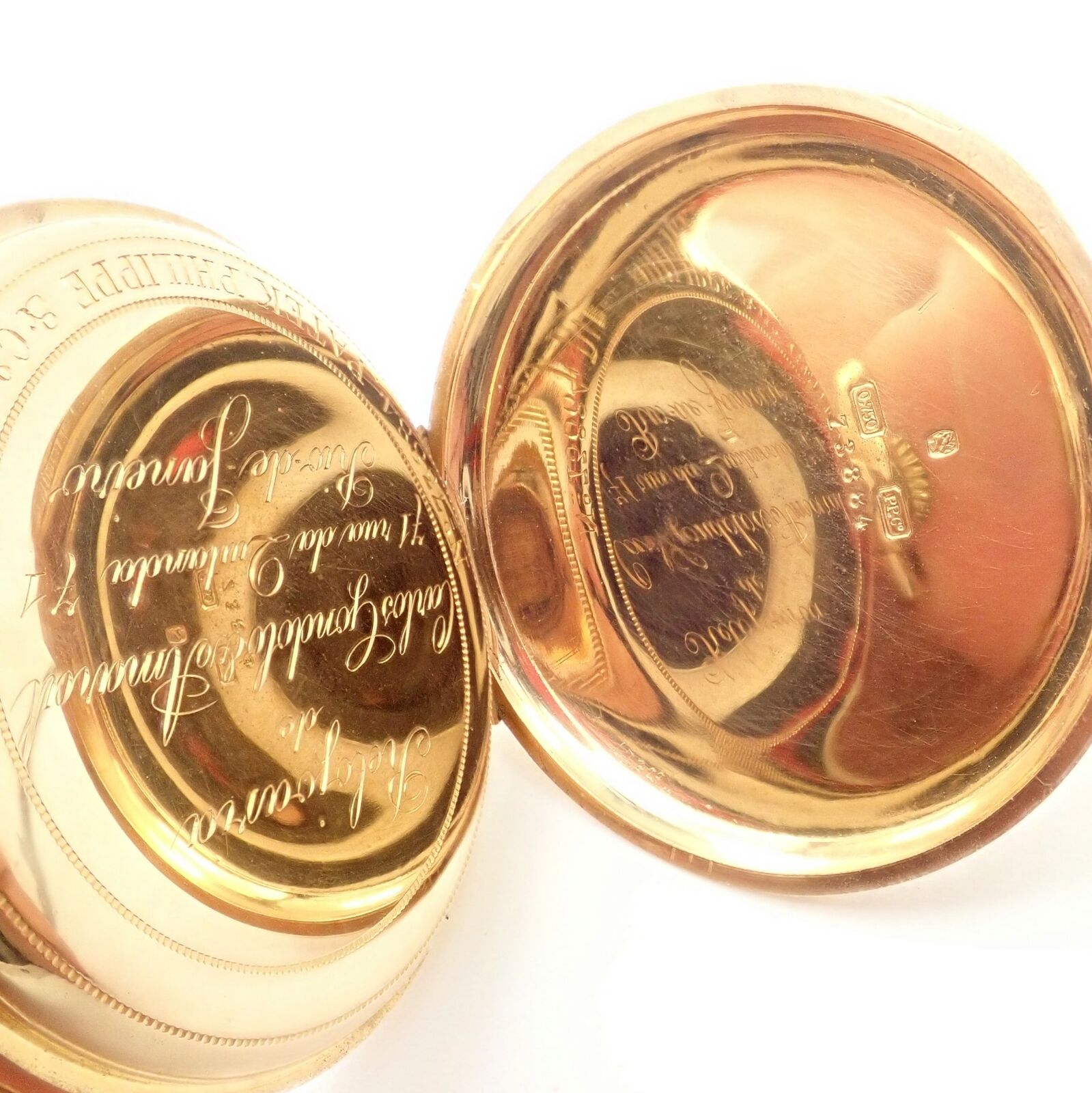 Vintage Patek Philippe 18k Yellow Gold Triple Signed Pocket Watch c.1890 - Antique Swiss Luxury Timepiece for Collectors & Special Occasions