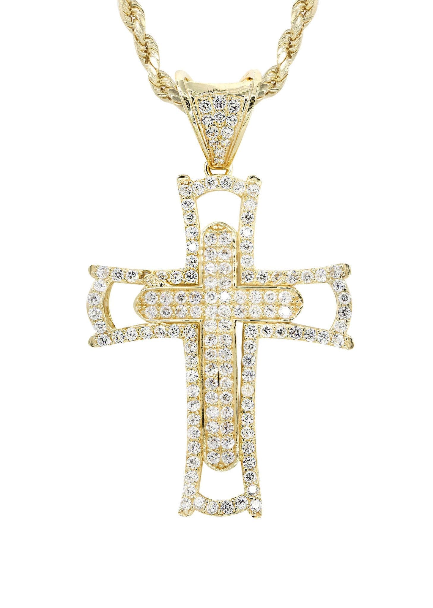 10K Yellow Gold Cross Necklace for Women & Men - 12.4 Grams Solid Gold Religious Jewelry - Perfect for Baptism, First Communion, Confirmation & Everyday Wear