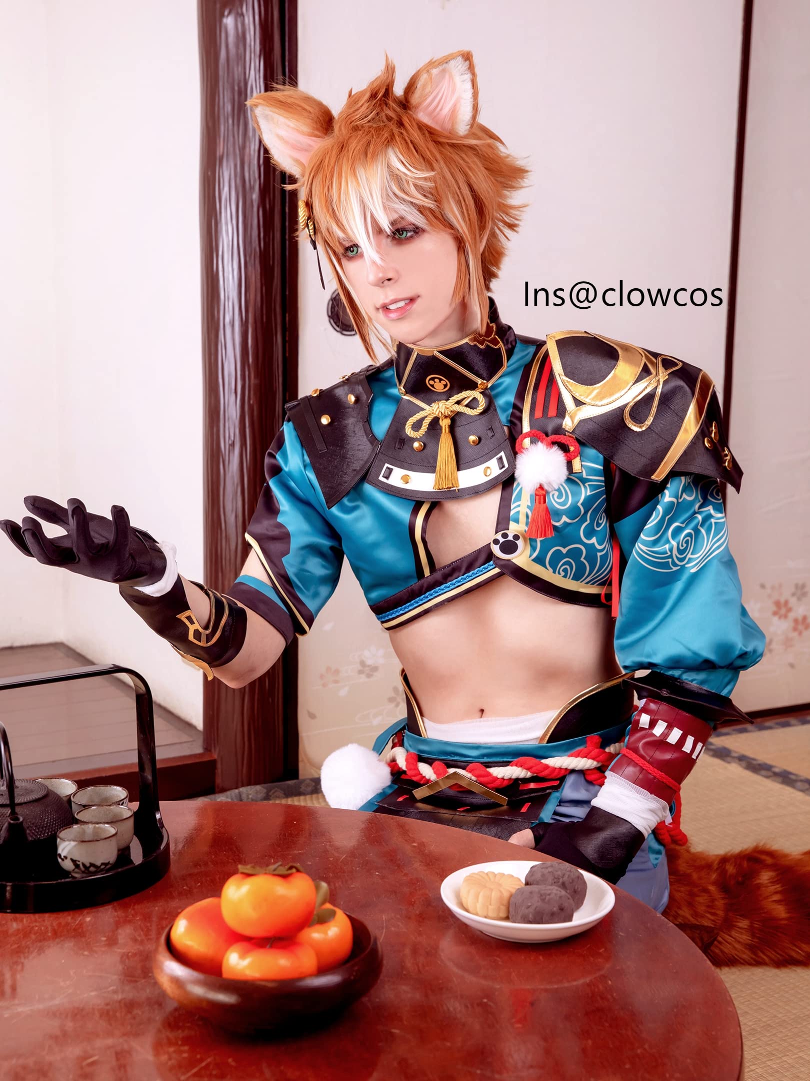 Gorou Cosplay Costume Full Set for Men - Genshin Impact Anime Outfit with Wig & Accessories | Perfect for Halloween, Conventions, and Cosplay Events