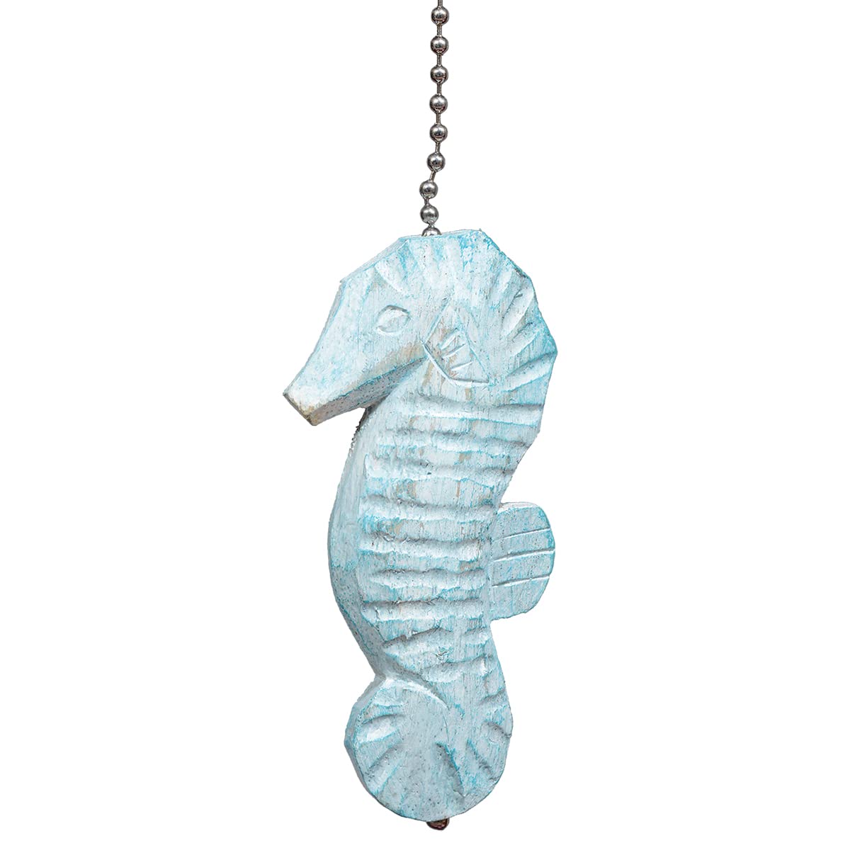 BLACK FOREST DECOR Aqua Seahorse Ceiling Fan Pull Chain - Coastal Beach House Decor for Bathroom, Bedroom & Nursery