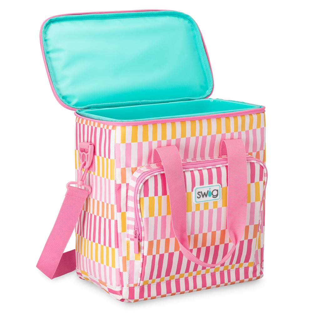 Sherbet Stripe Boxxi 24 Can Cooler - Insulated Soft-Sided Cooler Bag for Picnics, Beach Trips & Outdoor Adventures