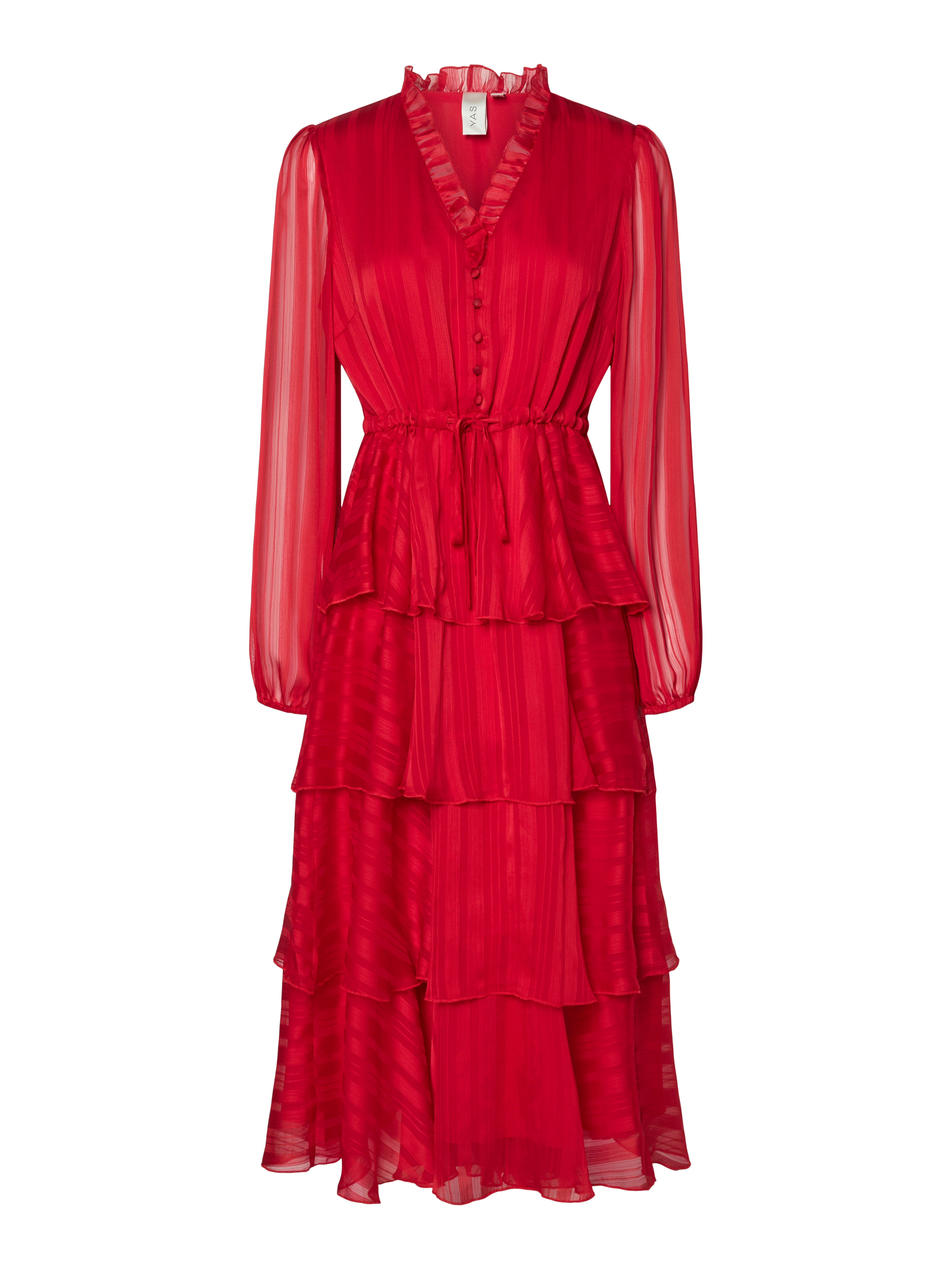 Ciara Midi Dress - Flowy Salsa Red Summer Dress for Women | Perfect for Beach Vacations, Date Nights & Cocktail Parties
