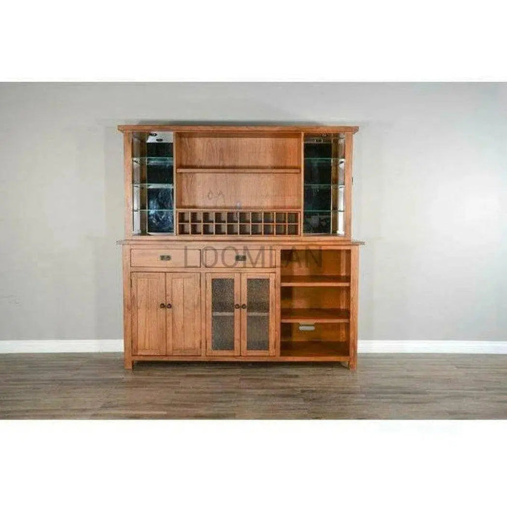 80x80 Buffet Table with Built-in Wine Rack - Stylish Dining Room Storage Cabinet for Wine Glasses, Dinnerware & Entertaining Essentials | Perfect for Dining Room, Kitchen, Bar or Party Hosting