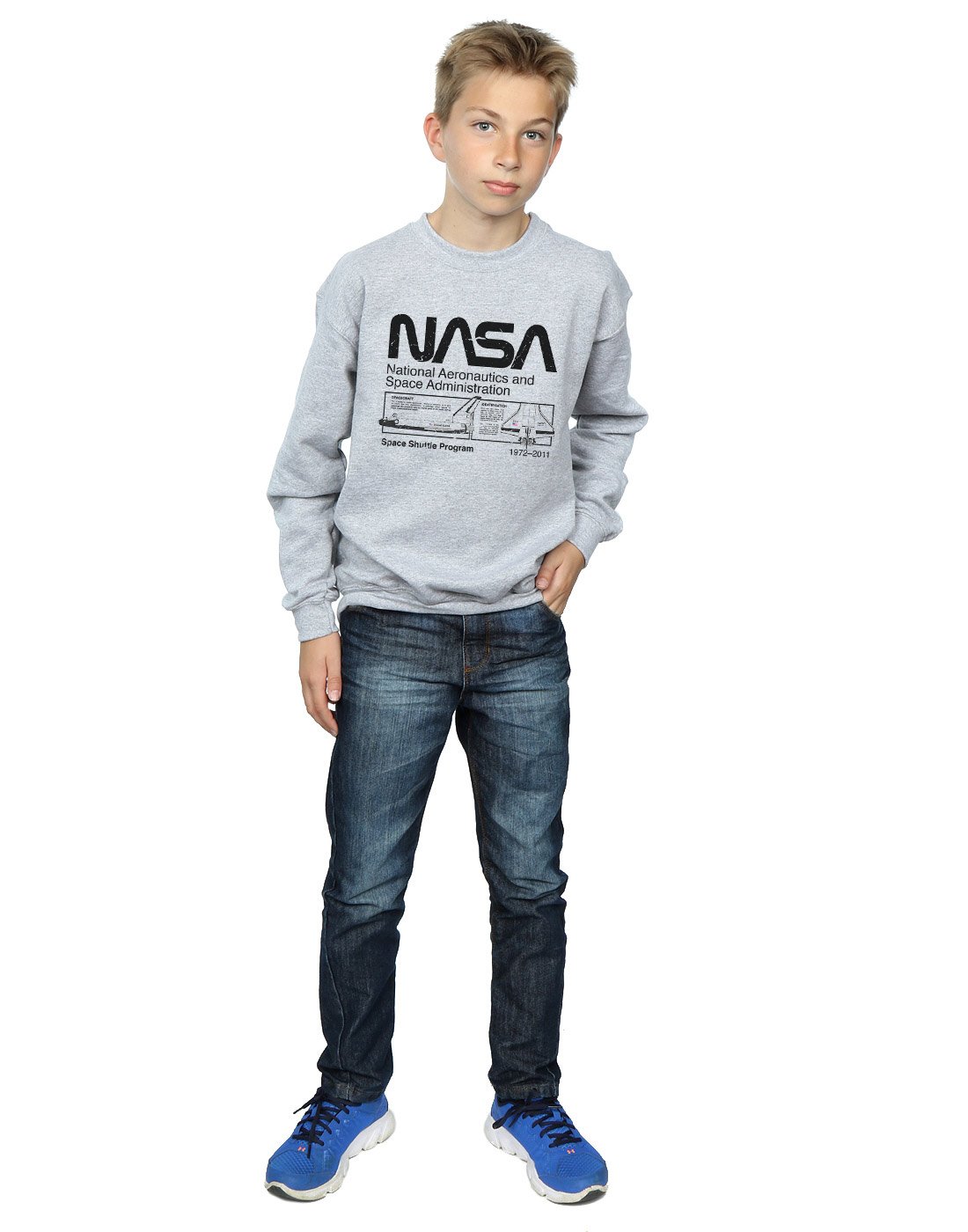 NASA Boys Classic Space Shuttle Graphic Hooded Sweatshirt - Cool Astronaut Themed Pullover for Kids - Perfect for School, Space Camp & Science Enthusiasts