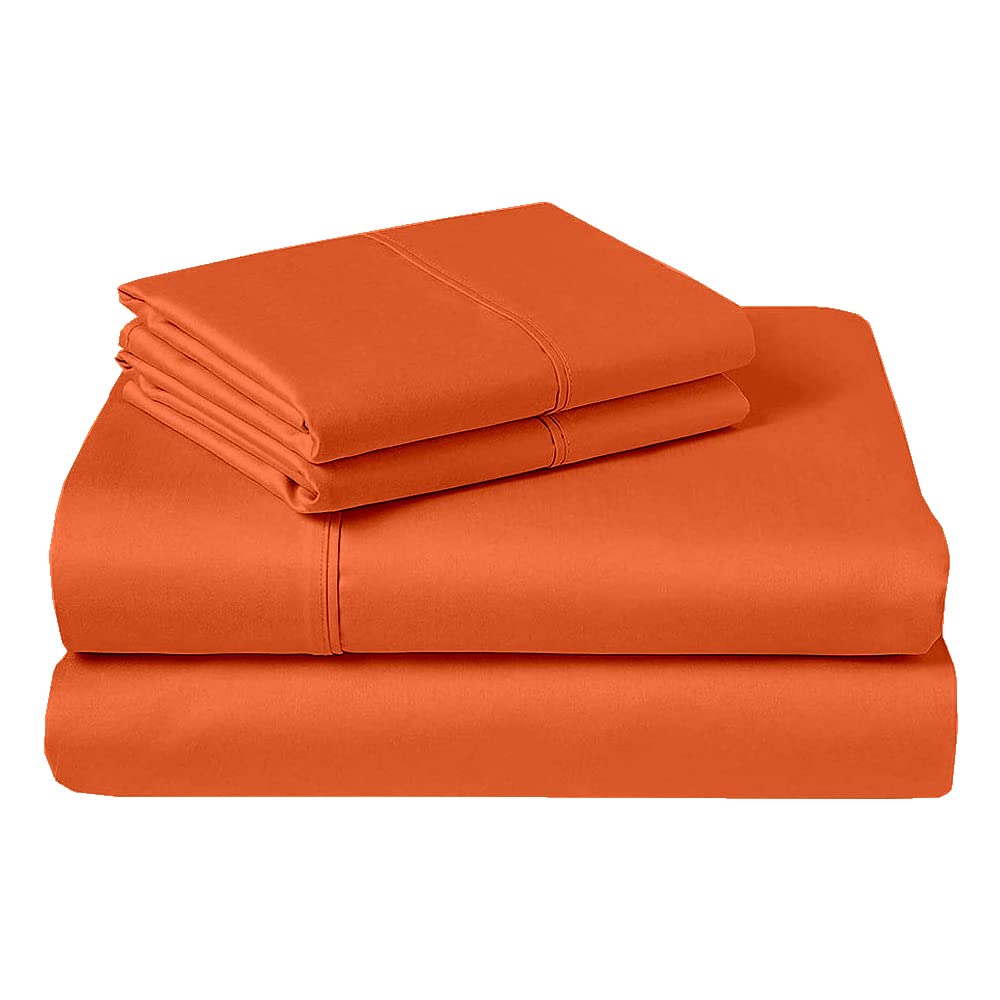 100% Cotton Short Queen RV Sheets Set - Breathable Camper Bedding for Short Queen Mattress | Perfect for RV, Travel Trailers & Camping Adventures (Coral Solid)