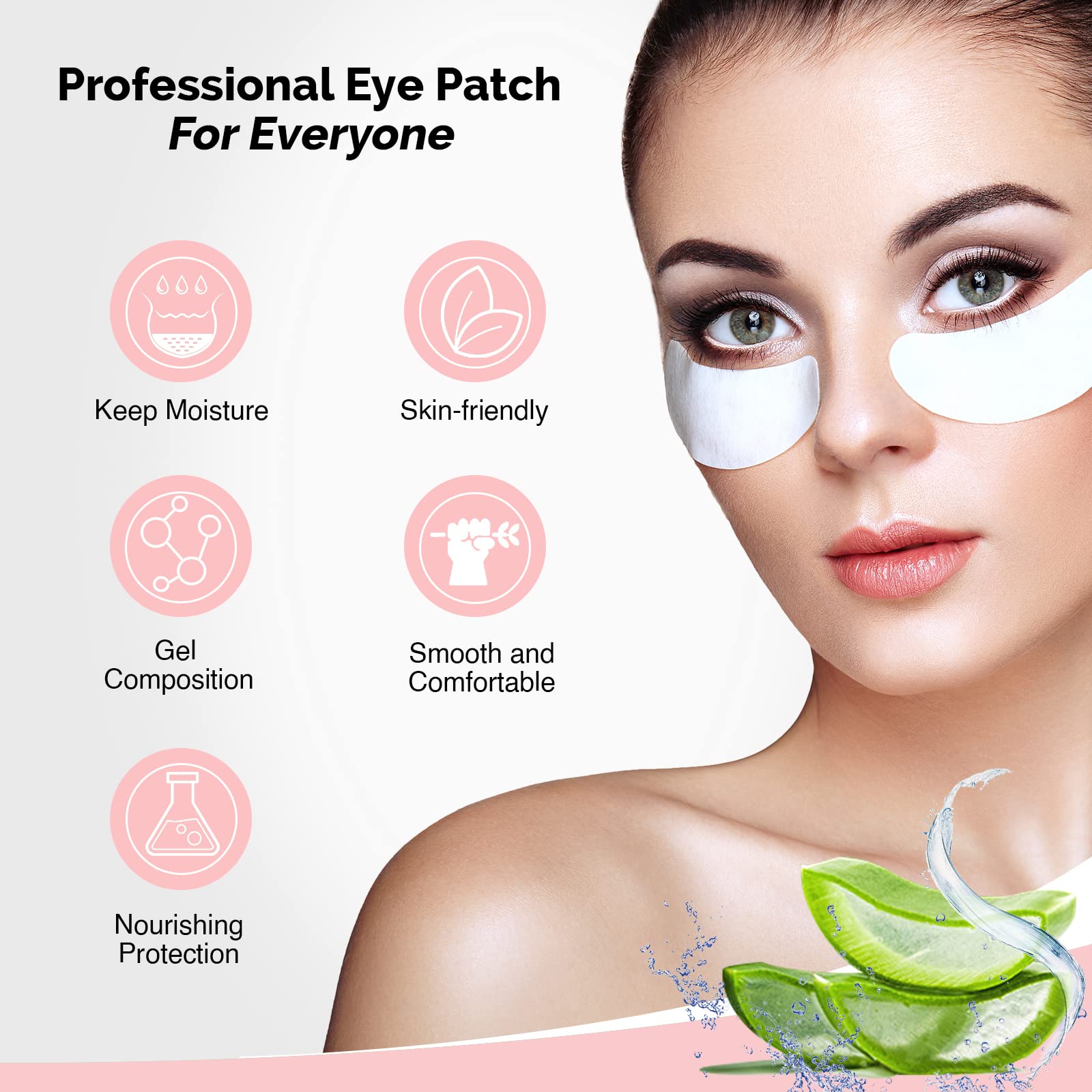GreenLife 100% Natural Eyelash Extension Under Eye Gel Pads - Collagen & Aloe Vera Hydrogel Eye Patches Kit (400 Pairs) for Eyelash Extensions, Spa & Salon Supplies - Perfect for Lash Artists & Beauty Professionals