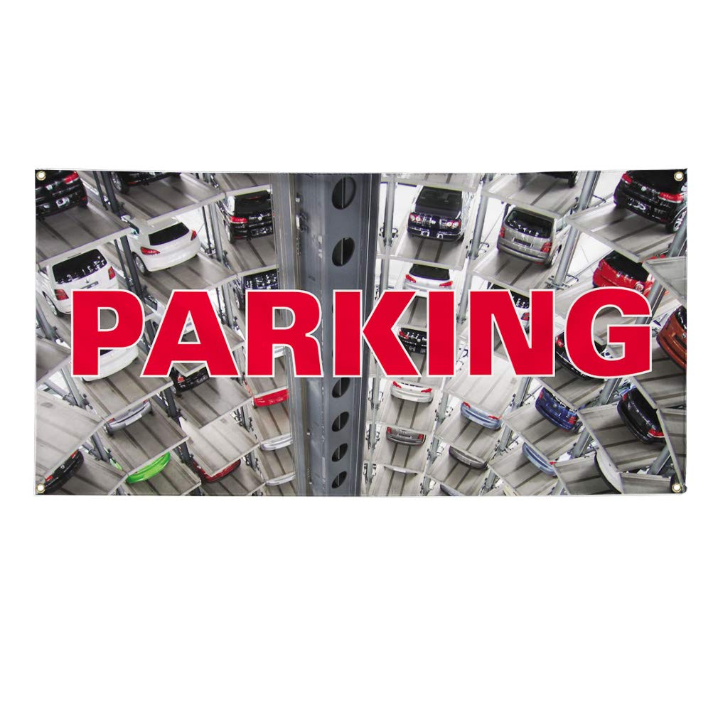 Vinyl Banner 48x96 Inches - Heavy Duty Weatherproof Outdoor Sign with 8 Grommets for Parking, Business Advertising, Yard & Industrial Use | Perfect for Events, Construction Sites & Store Promotions