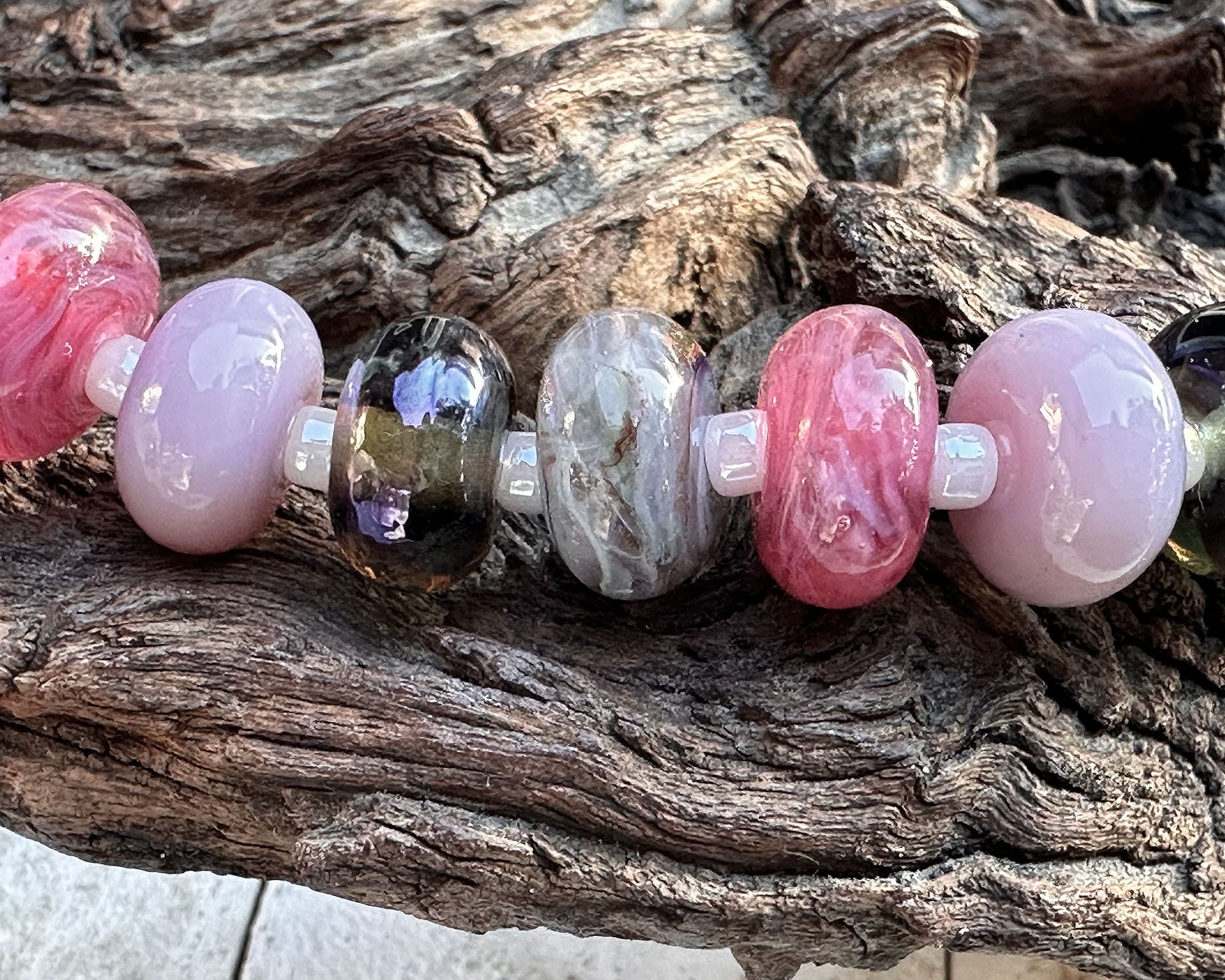 19pcs Aurora Elegance Metallic Lampwork Glass Beads Set for Jewelry Making, DIY Crafts, Bracelets & Necklaces - SRA Certified Artisan Beads (Perfect for Wedding, Party & Gift Projects)