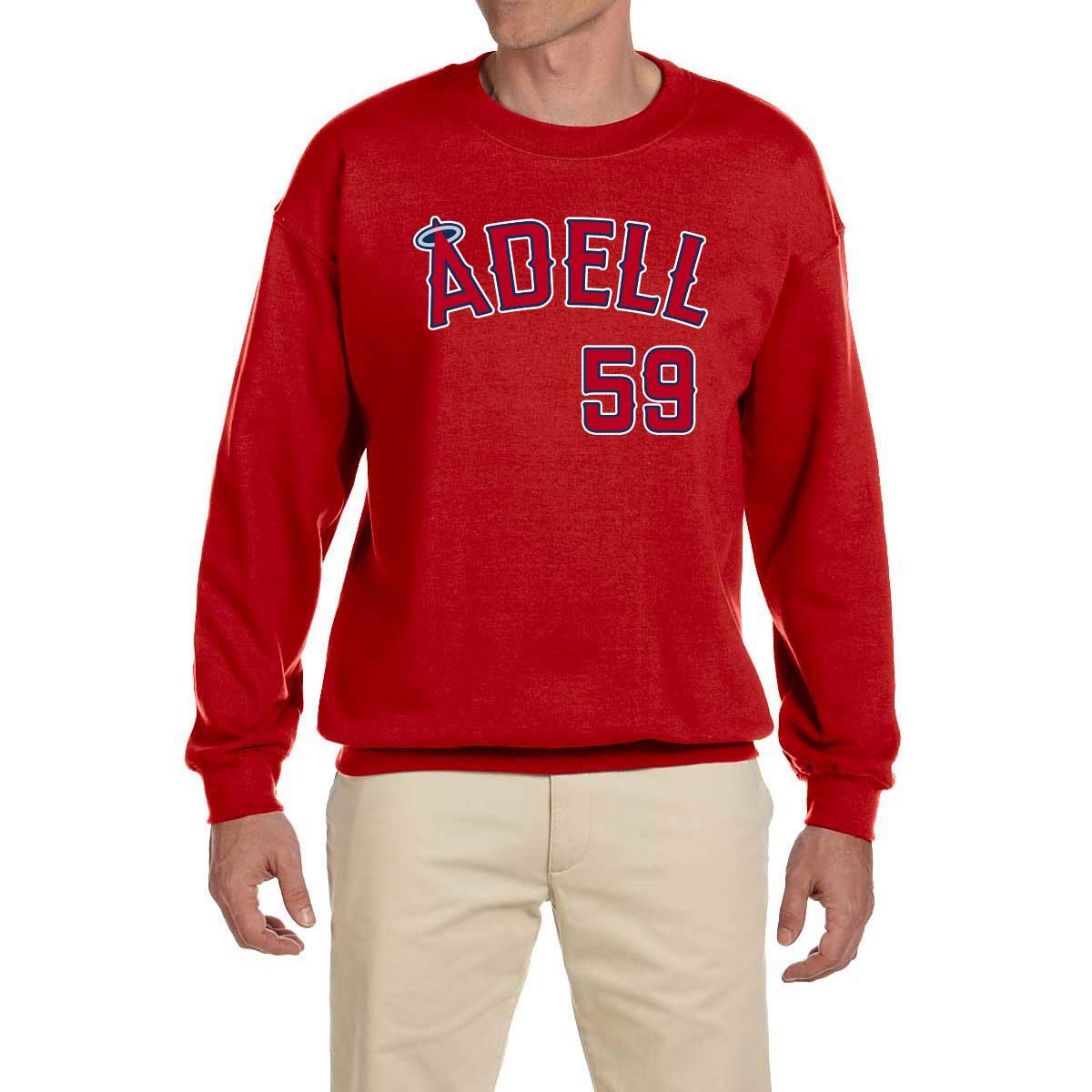 RED Angels Adell Logo Crew Neck Sweatshirt for Women - Soft Cotton Pullover Hoodie for Casual Wear, Street Style & Loungewear