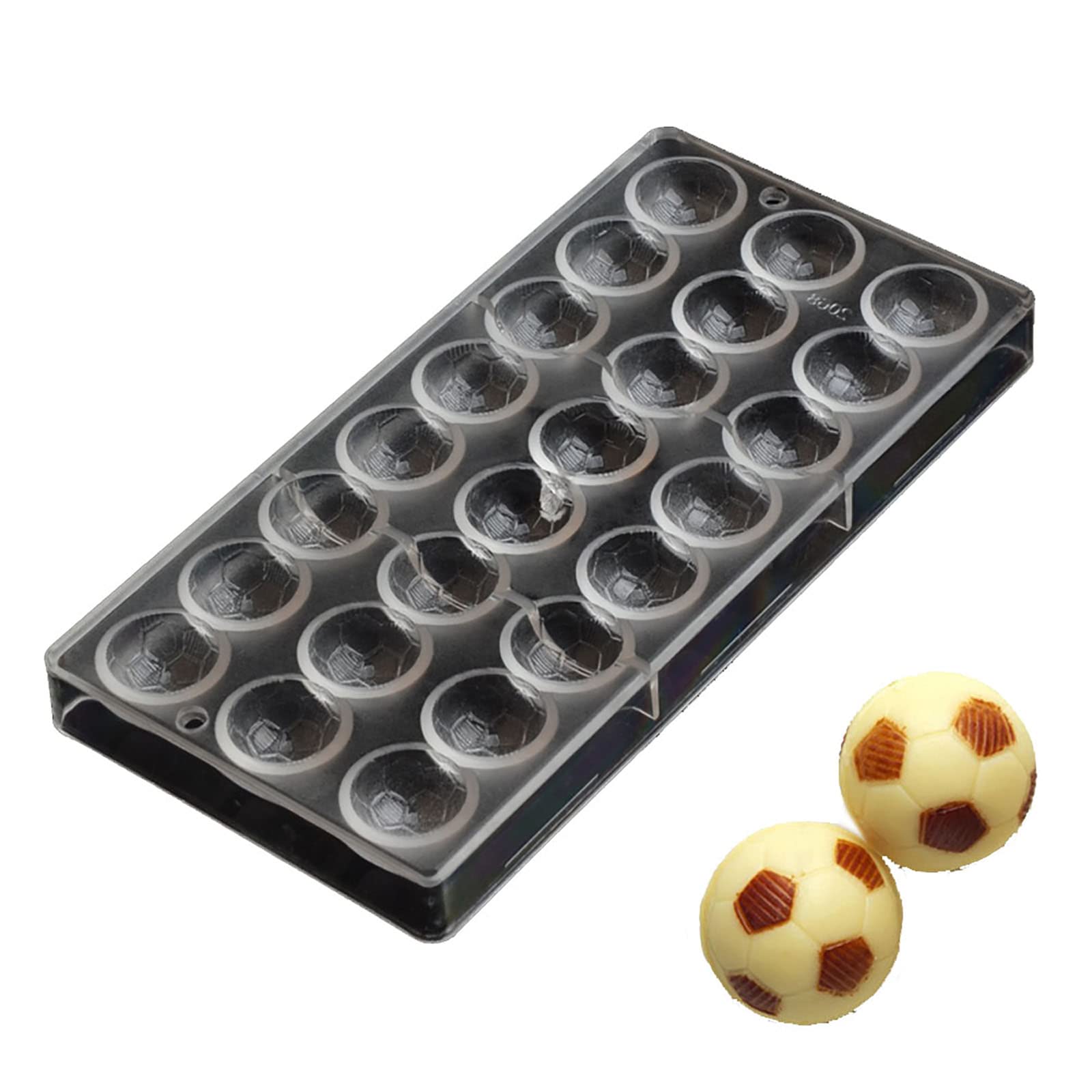 Premium Polycarbonate Football Chocolate Molds - Clear Hard Plastic DIY Candy & Pastry Baking Tools for Homemade Treats (S5-19267) | Perfect for Birthday Parties, Holiday Gifts & Football-Themed Desserts