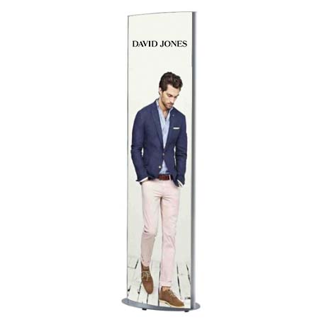 Double-Sided Curved Totem Floor Display Stand for Posters 27
