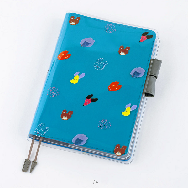 Keiko Shibata A5 Cover on Cover - Dog Ears Fluttering in the Wind Design | 2025 Hobonichi Planner Accessories | Perfect for Journaling, Scrapbooking & Daily Organization