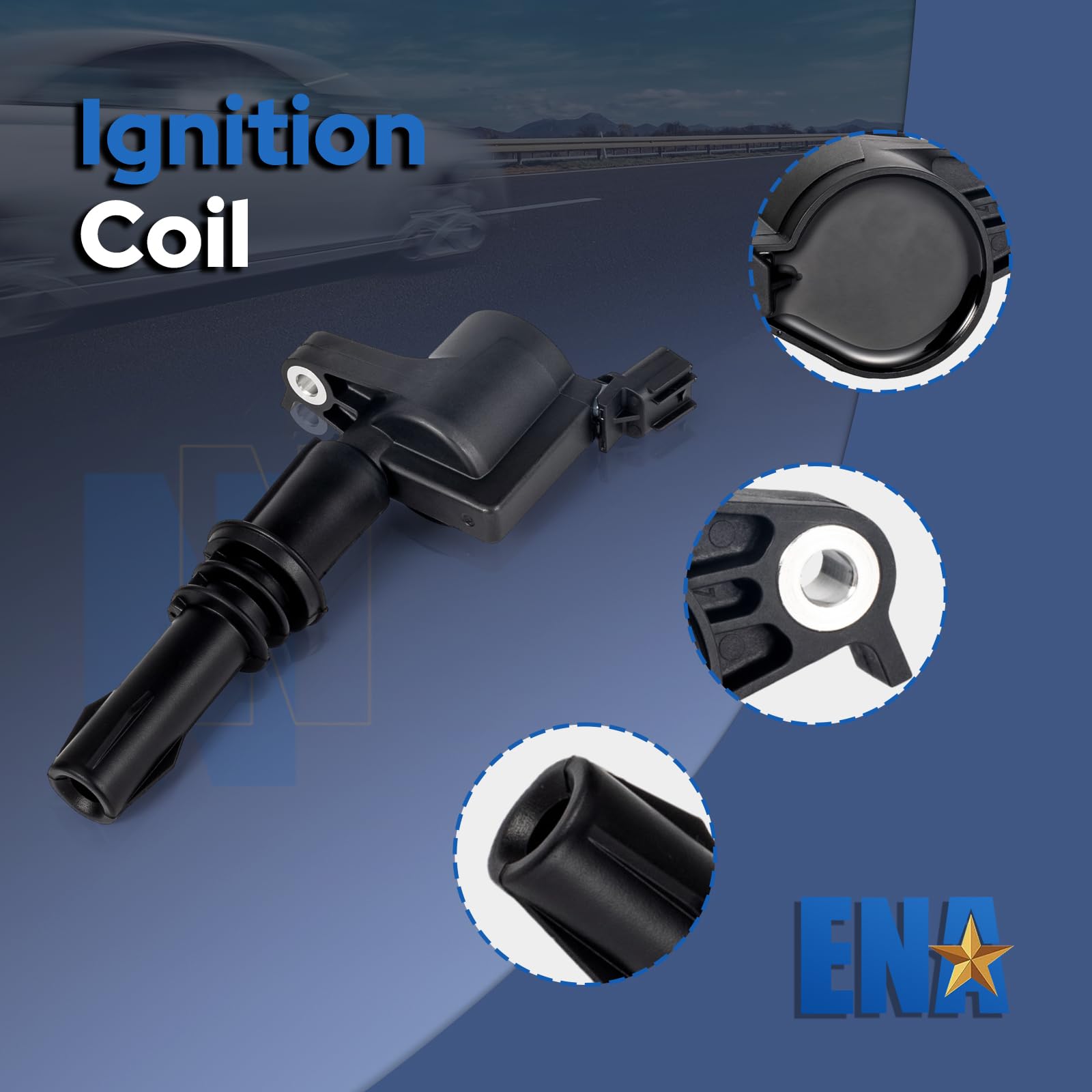 8 Pack ENA Straight Boot Ignition Coil Set - Compatible with Ford F-150, Lincoln Expedition, Explorer, Super Duty, Mustang 4.6L 5.4L 6.8L V8 Engines - Replacement for DG511 C1541 FD508 - Perfect for Engine Tune-ups & Performance Upgrades