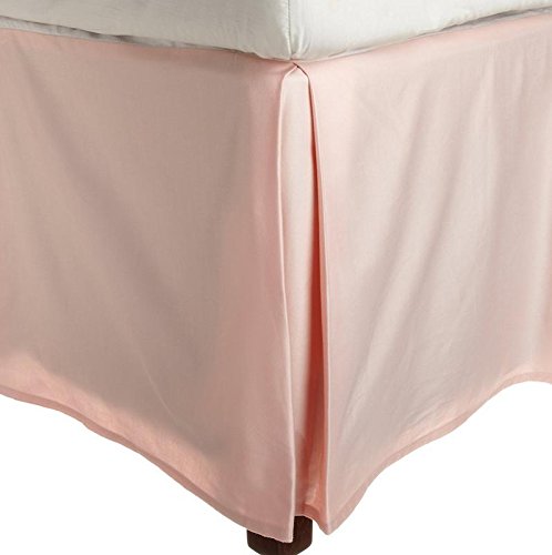 Premium 400 Thread Count Egyptian Cotton Queen Size Bed Skirt - Luxury Linen Split Corner Design with 10 Inch Drop (60x80 Inches) in Peach Solid Color | Perfect for Master Bedrooms, Guest Rooms & Hotel Decor