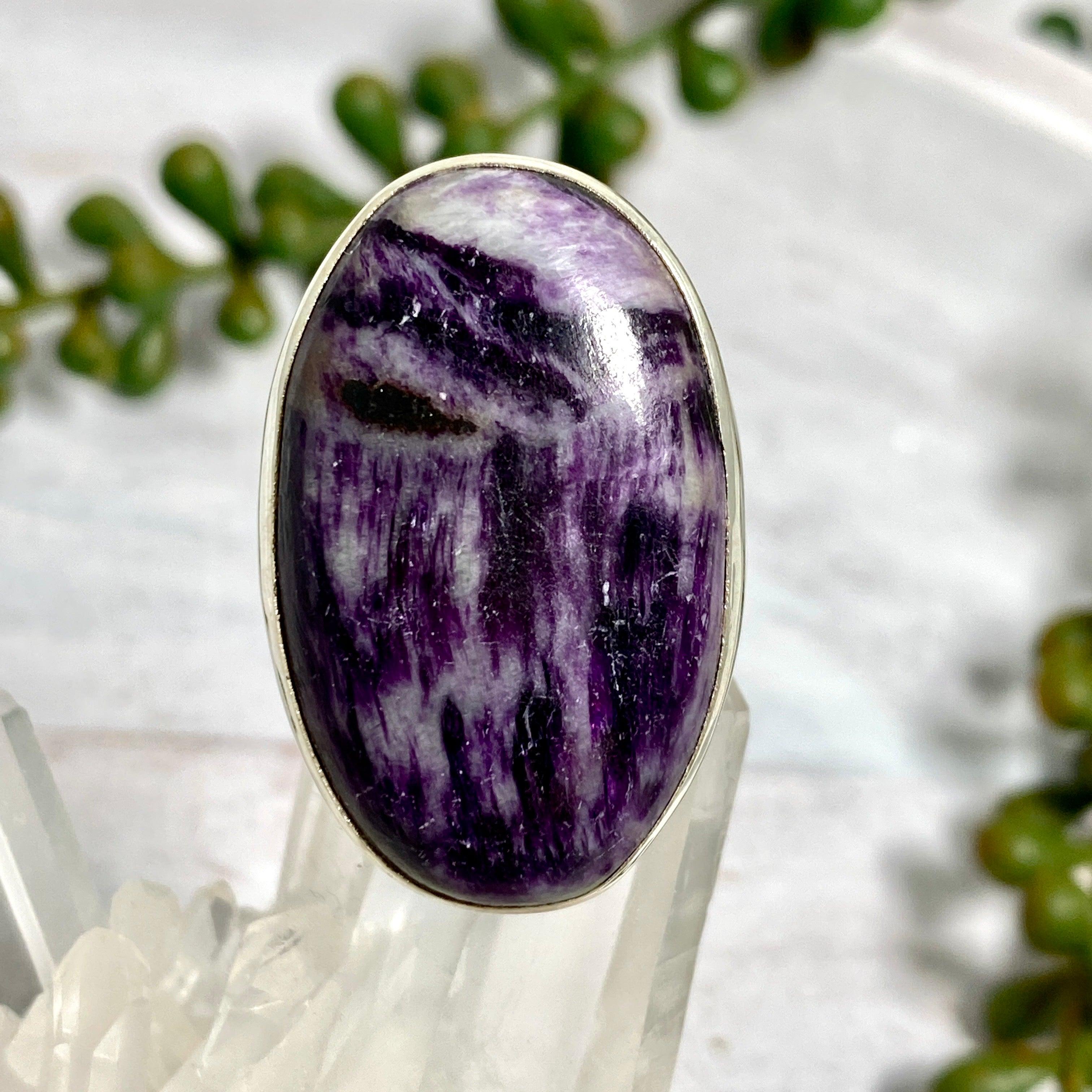 Kammererite Oval Cabochon Ring Size 7 - KRGJ2389 | Handmade Gemstone Jewelry for Women, Perfect for Gift Giving & Special Occasions