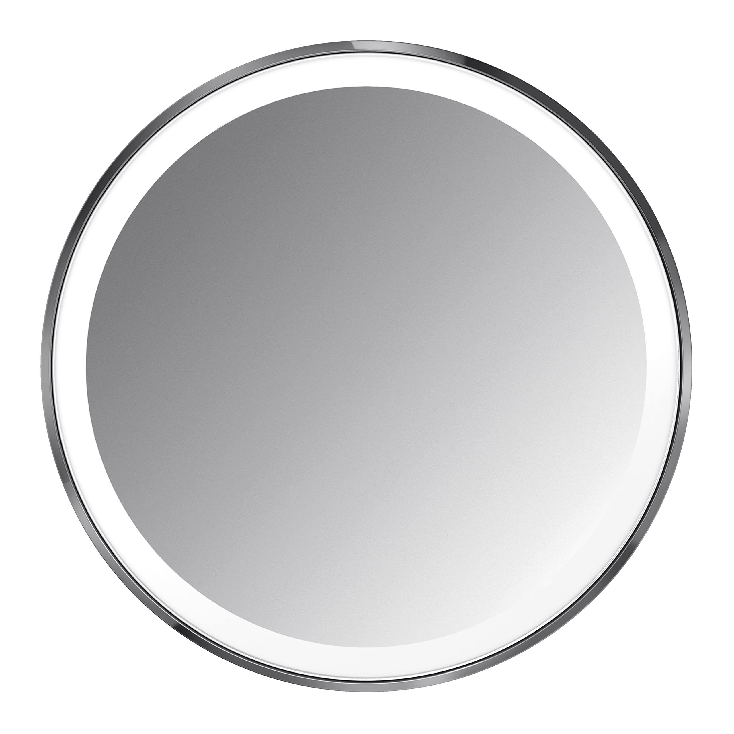 simplehuman Sensor Mirror with LED Light - 5X Magnifying Travel Makeup Mirror, Round Black Stainless Steel Compact Mirror for Bathroom Vanity, Dressing Table & Travel Essentials