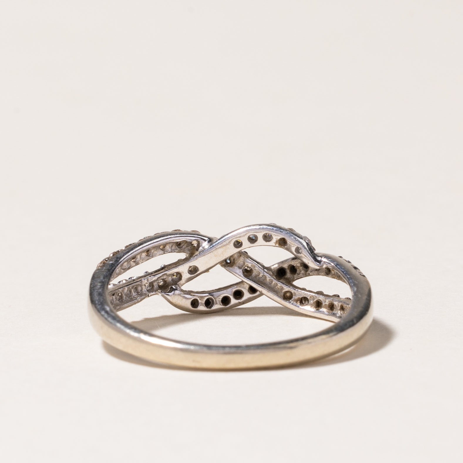 Multi Color Diamond Crossover Ring | 0.07ctw, 0.15ctw, 0.117ctw Diamond Engagement Ring | Size 5 | Perfect for Anniversary, Wedding & Valentine's Day Gifts