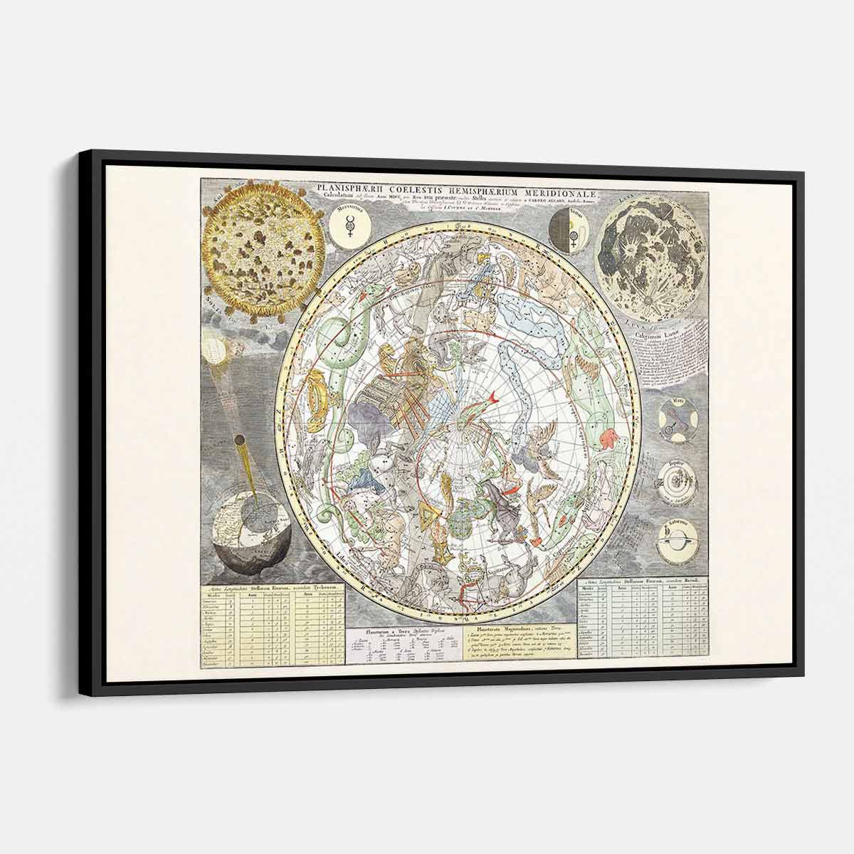 Grey Astrology Wall Art Canvas Print - Modern Zodiac Sign Decor for Home, Office & Bedroom