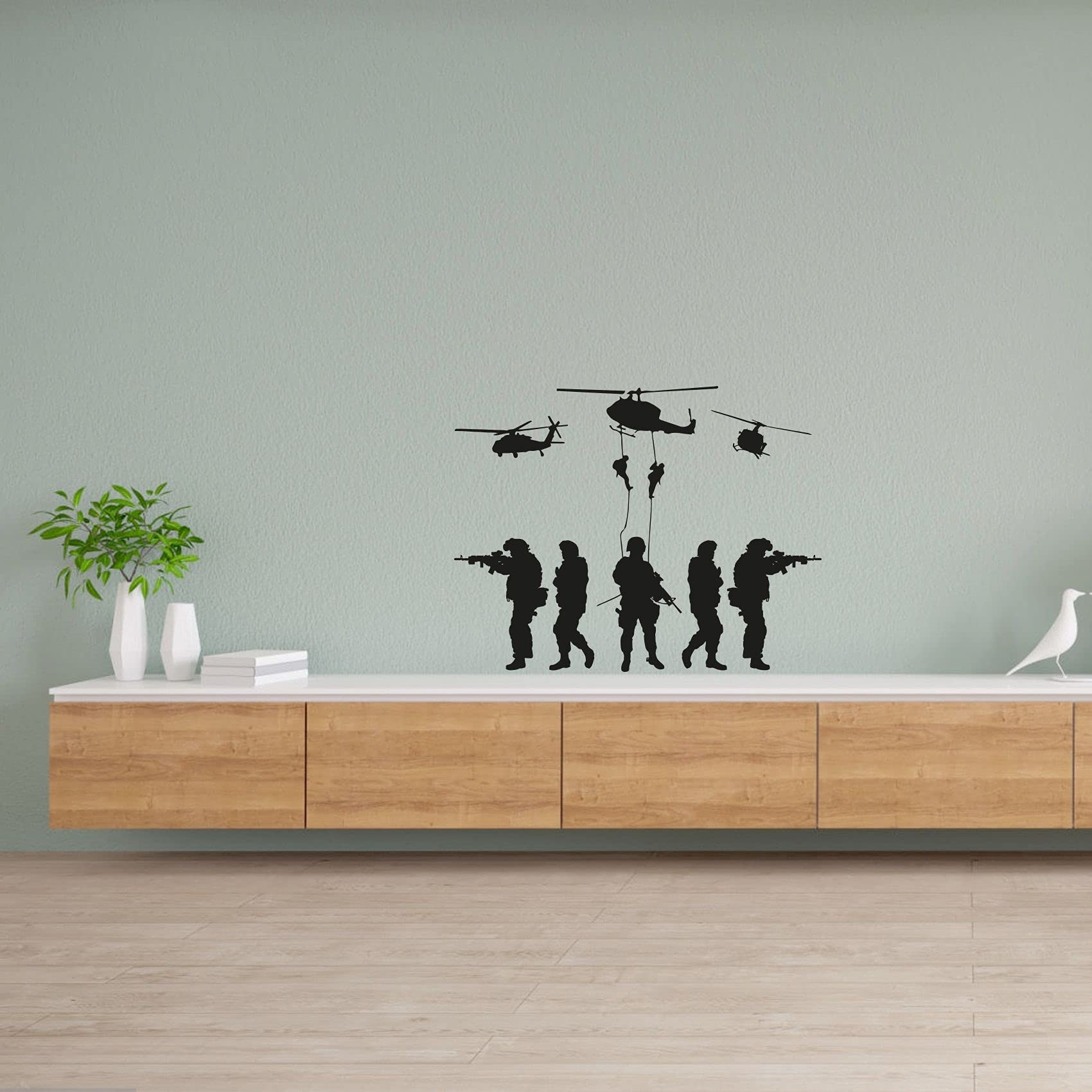 Military SWAT Team Soldier Wall Sticker Decal - 10x10 Inch Vinyl Art for Kids Room, Playroom, Bedroom & Home Decor - Perfect for Army Themed Nursery, Boys Room & Man Cave Wall Art