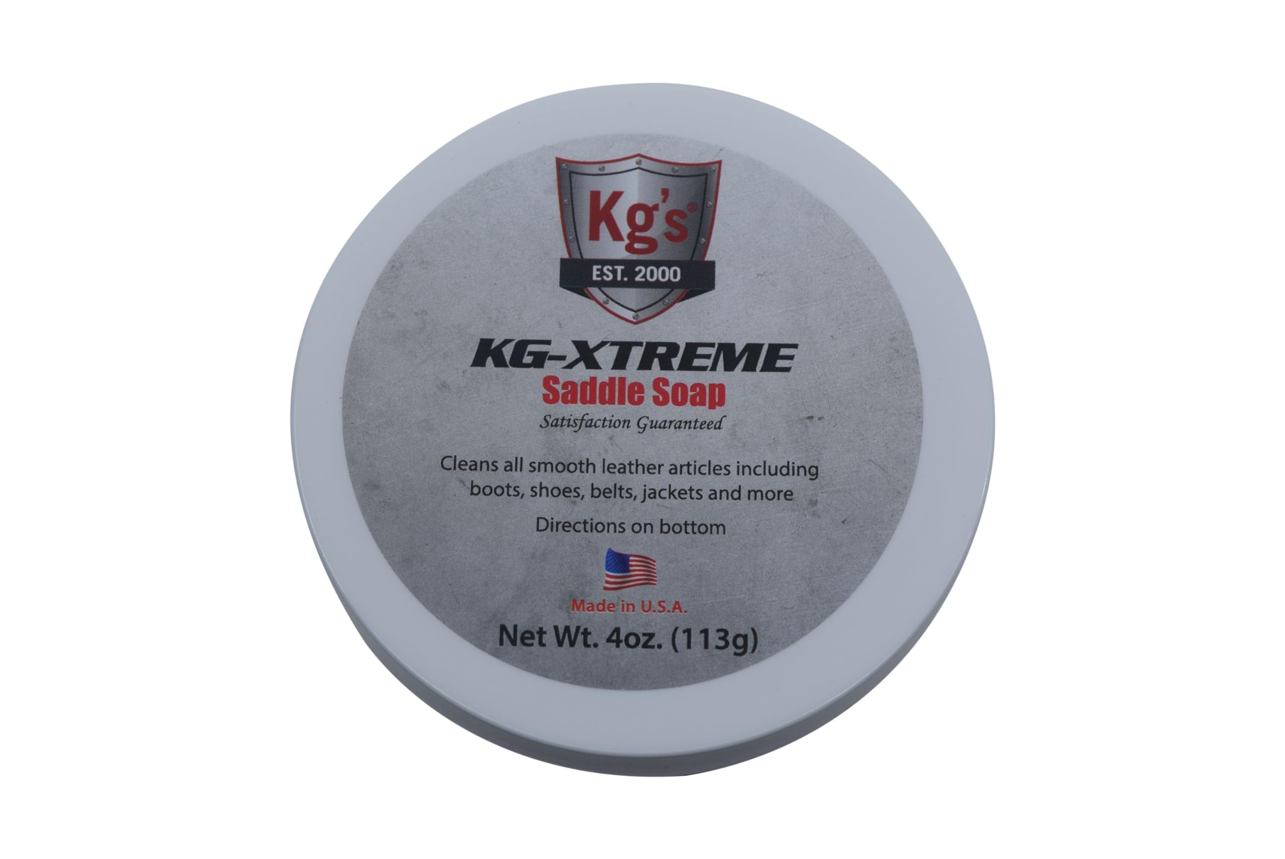 Kg's XTREME Saddle Soap – Premium Leather Cleaner & Conditioner for Saddles, Boots & Bags | Restores & Protects Smooth Leather | 4 Oz | Ideal for Equestrian Gear, Motorcycle Seats & Leather Care Kits