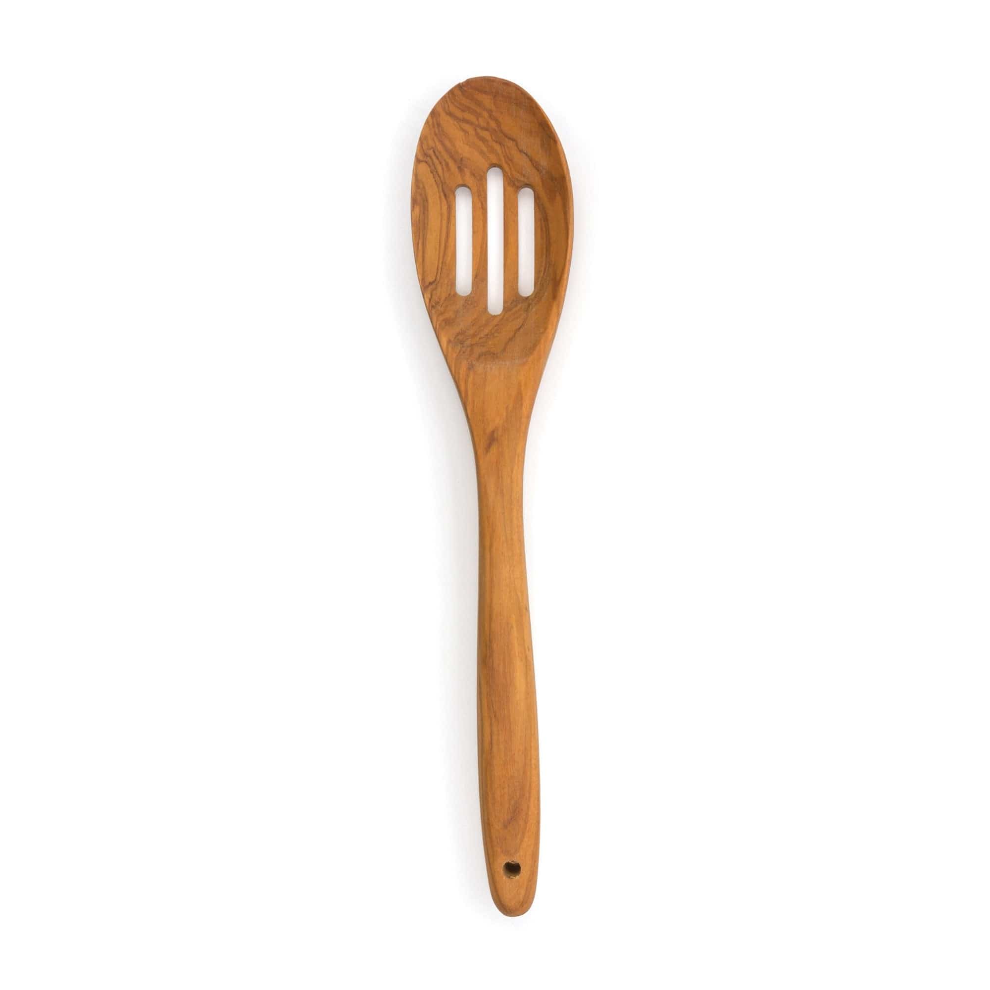 Premium Olive Wood Slotted Spoon - Natural Kitchen Utensil for Cooking, Serving & Salad Tossing - Perfect for Pasta, Soup & Stir Fry
