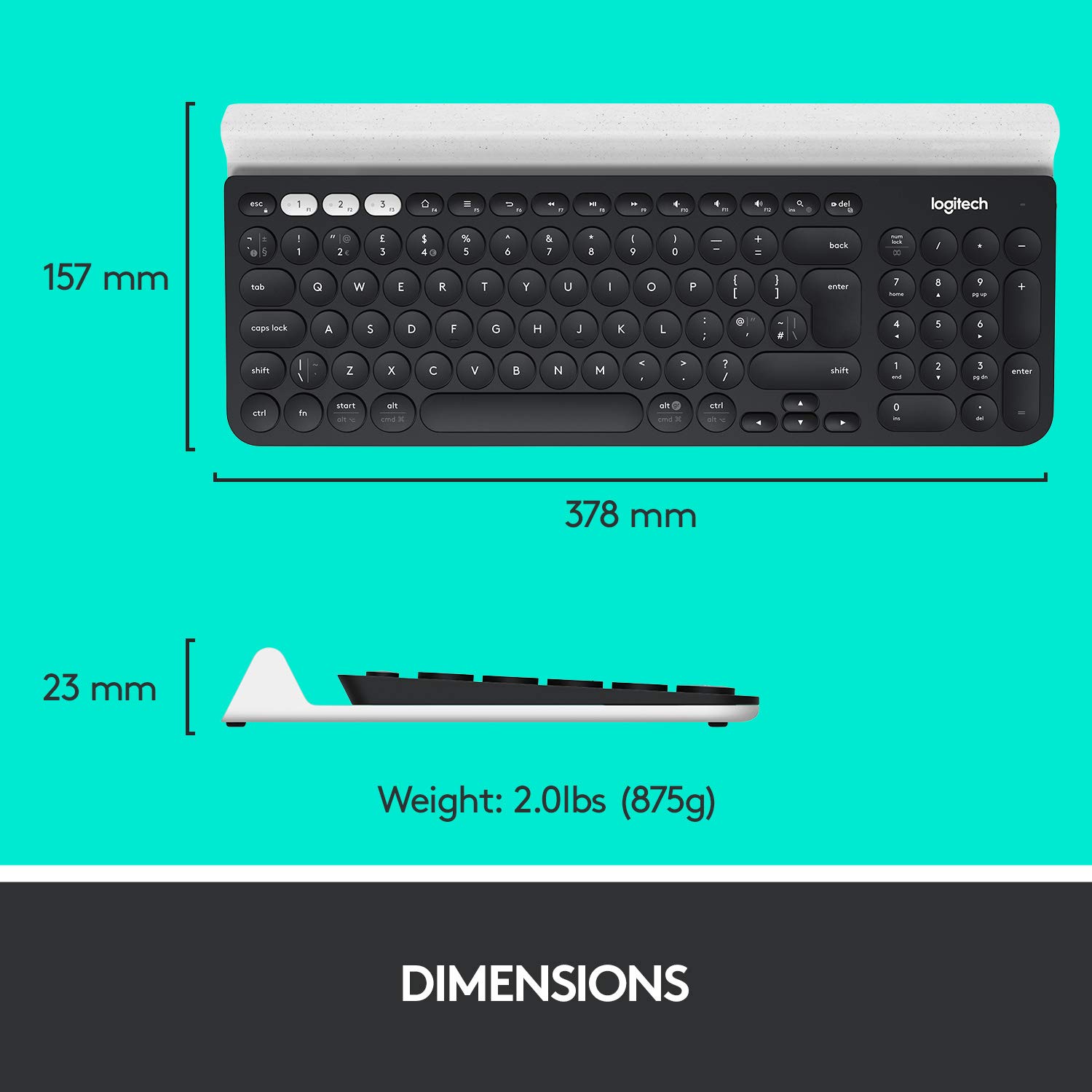 Logitech K780 Multi-Device Wireless Keyboard - Compatible with Windows, Mac, iOS & Android - Quiet Typing for Office, Home & Remote Work