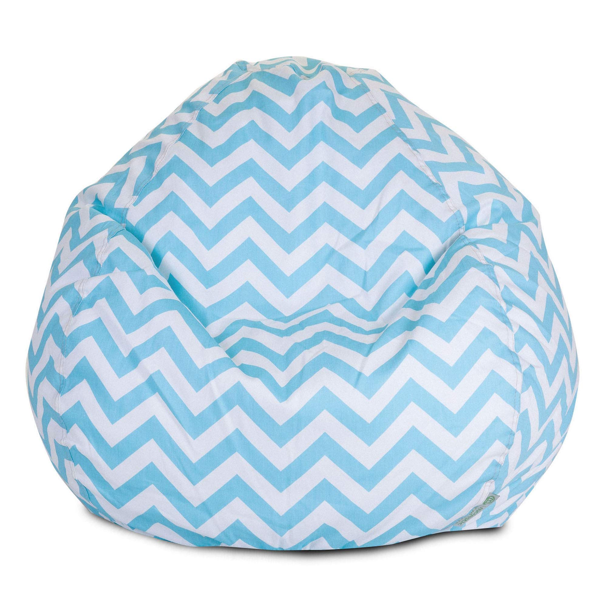 Majestic Home Goods Large Chevron Classic Bean Bag Chair - Light Blue, Ultra Soft & Comfortable for Kids, Teens & Adults - Perfect for Living Room, Bedroom, Dorm & Game Room Relaxation
