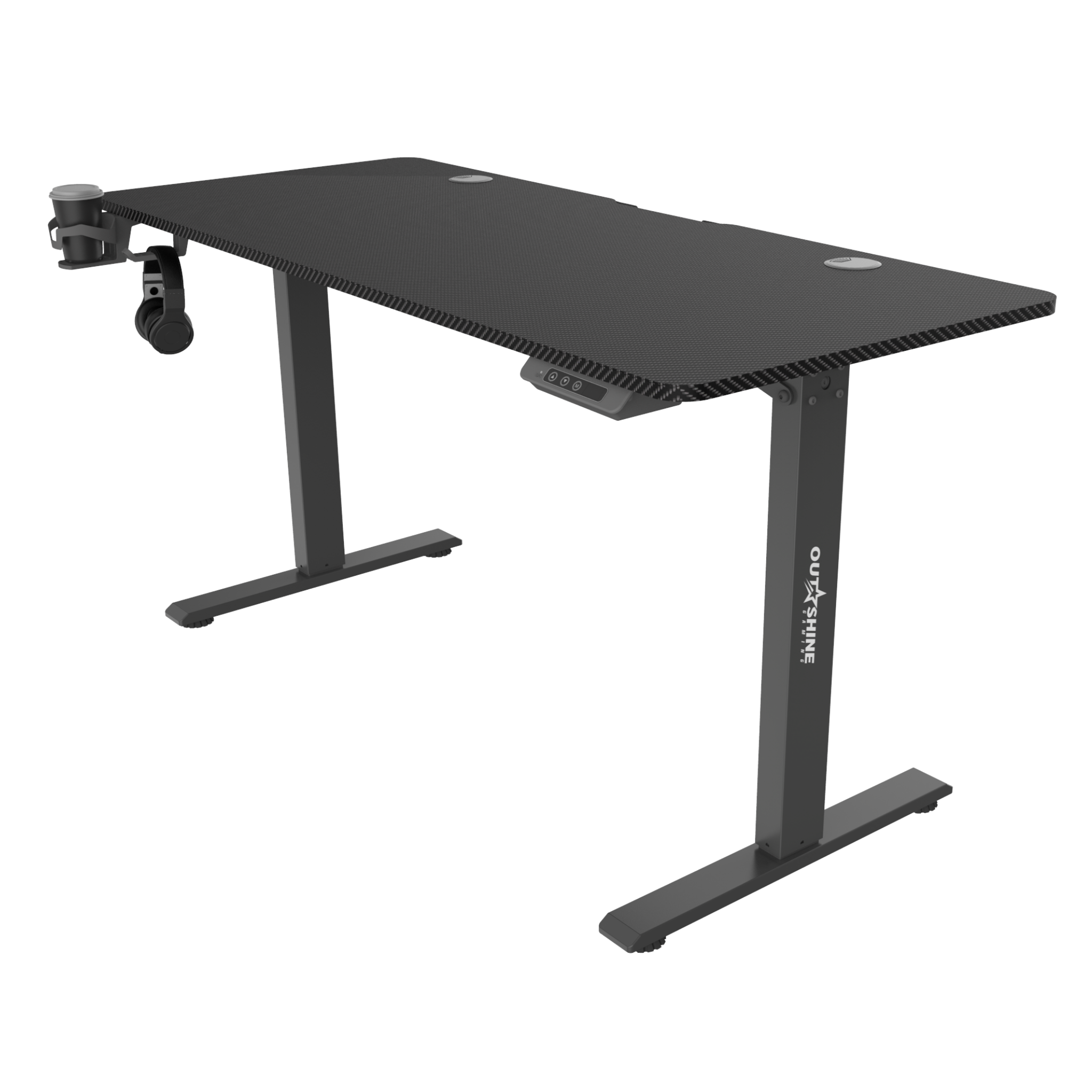 Premium Hover Gaming Desk - Electric Height Adjustable Computer Desk for PC & Console Gamers - Ergonomic Home Office & Streaming Setup with Cable Management
