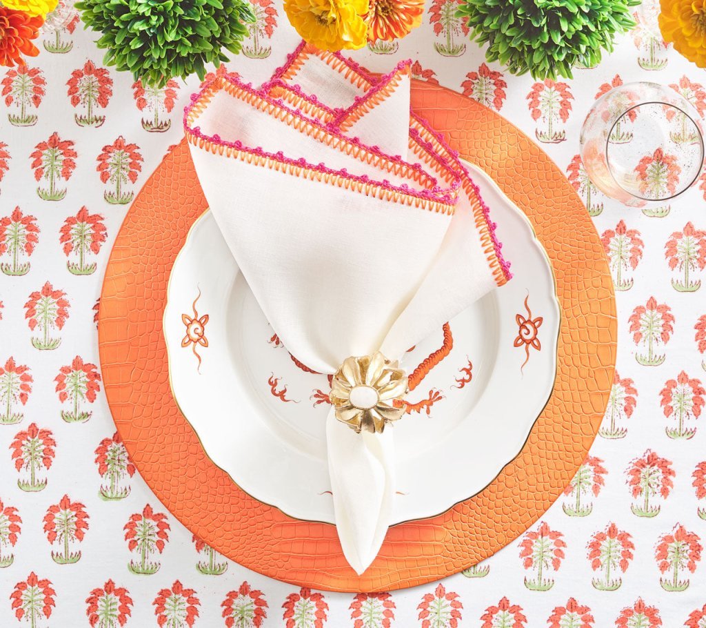 Elegant Knotted Edge Napkins - Set of 4 Premium Cotton Dinner Napkins for Formal Dining & Special Occasions