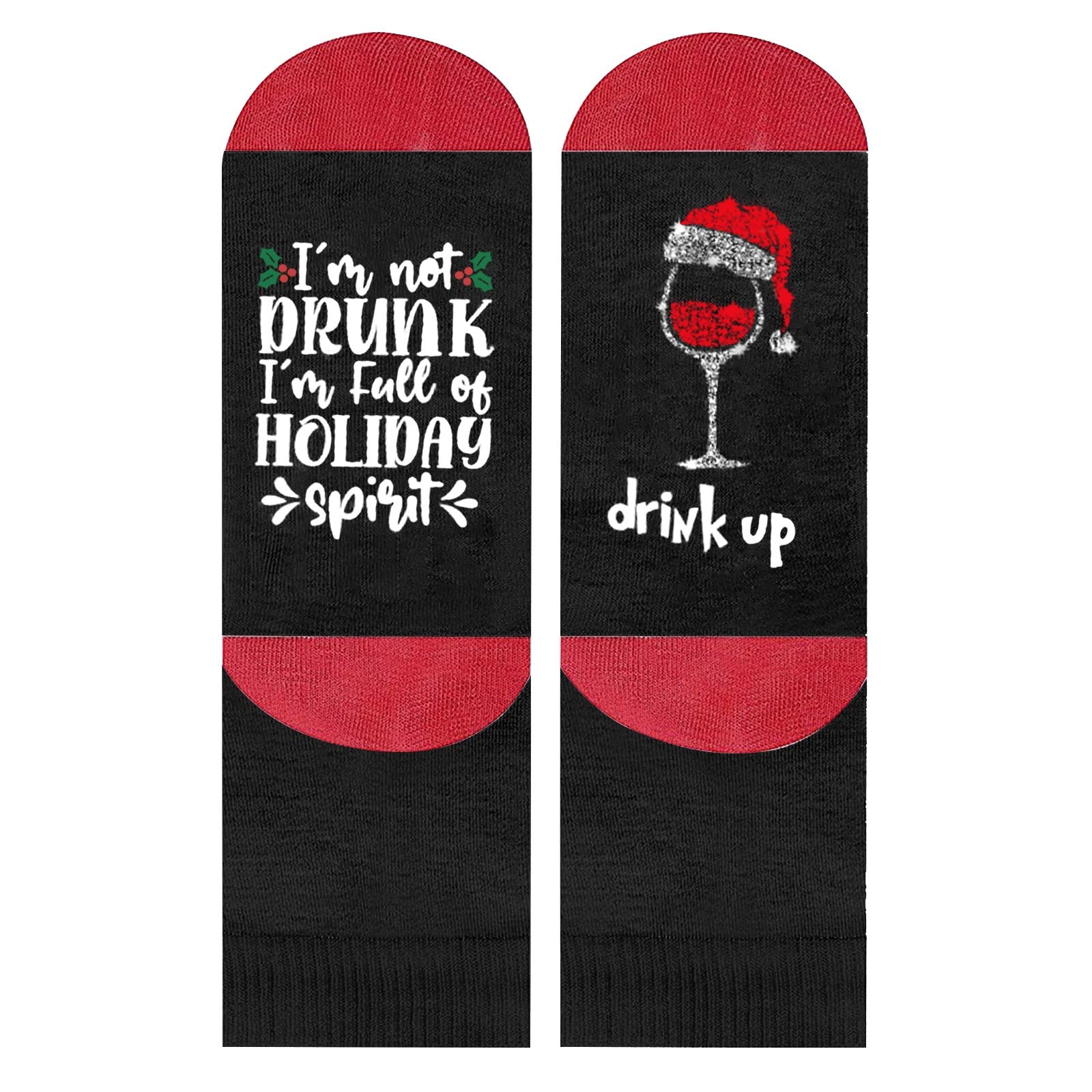 **Women's Non-Slip Christmas Socks - Unisex Thermal Cozy Warm Slipper Socks with Red Wine Glass Print & Color Block Design - Soft Thick Winter Socks for Home, Office & Holiday Gifts (One Size, Lime Green)**