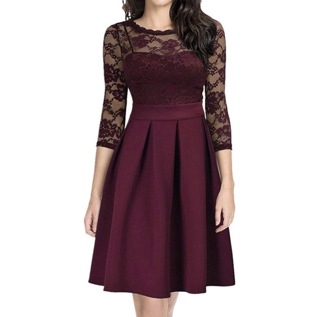 Elegant Long Lace Hollow-Out Dress for Women - Casual Quarter Sleeve Patchwork Maxi Dress - Plus Size Boho Chic Fashion for Parties, Weddings & Summer Outings