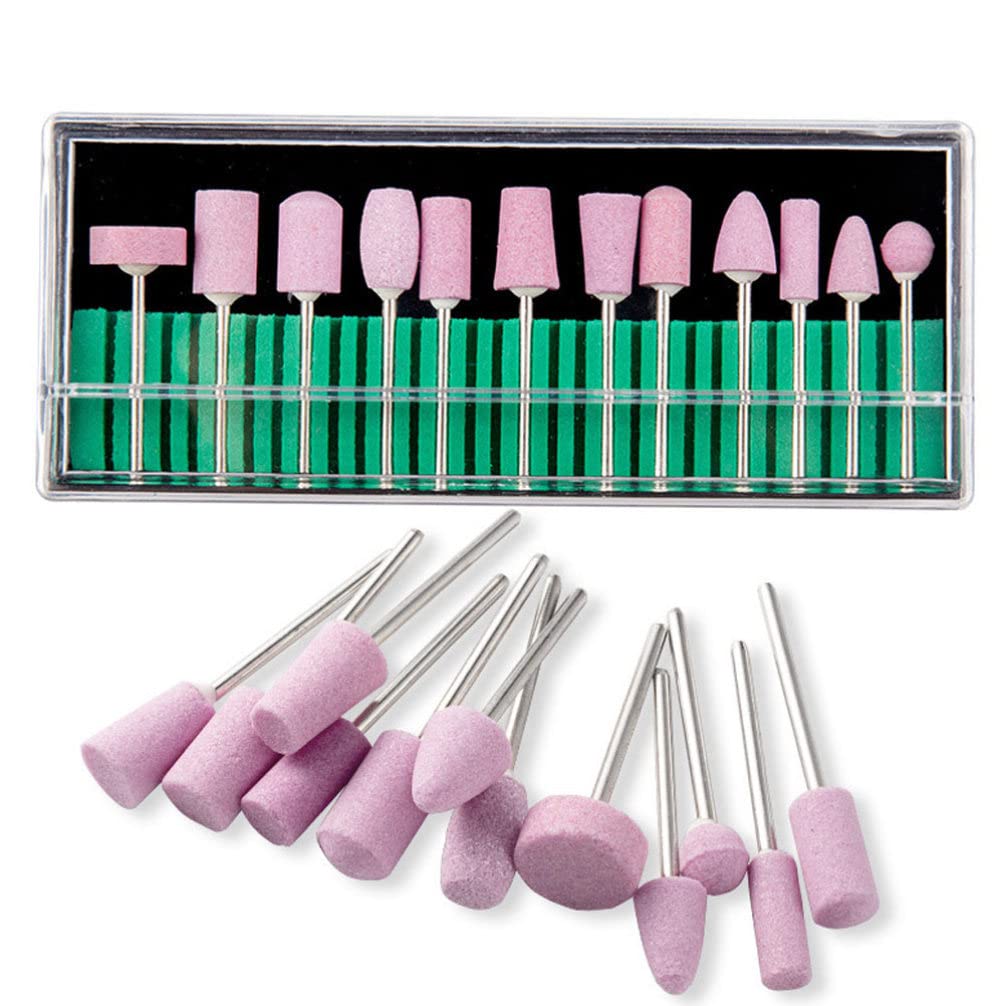 Lurrose 12Pcs Professional Nail Drill Bits Kit - Ceramic Grinding Heads, Diamond & Acrylic Gel Bits for Electric Nail File - Manicure Pedicure Tools for Salon & Home Use - Perfect for Nail Art, Cuticle Care & Polish Removal