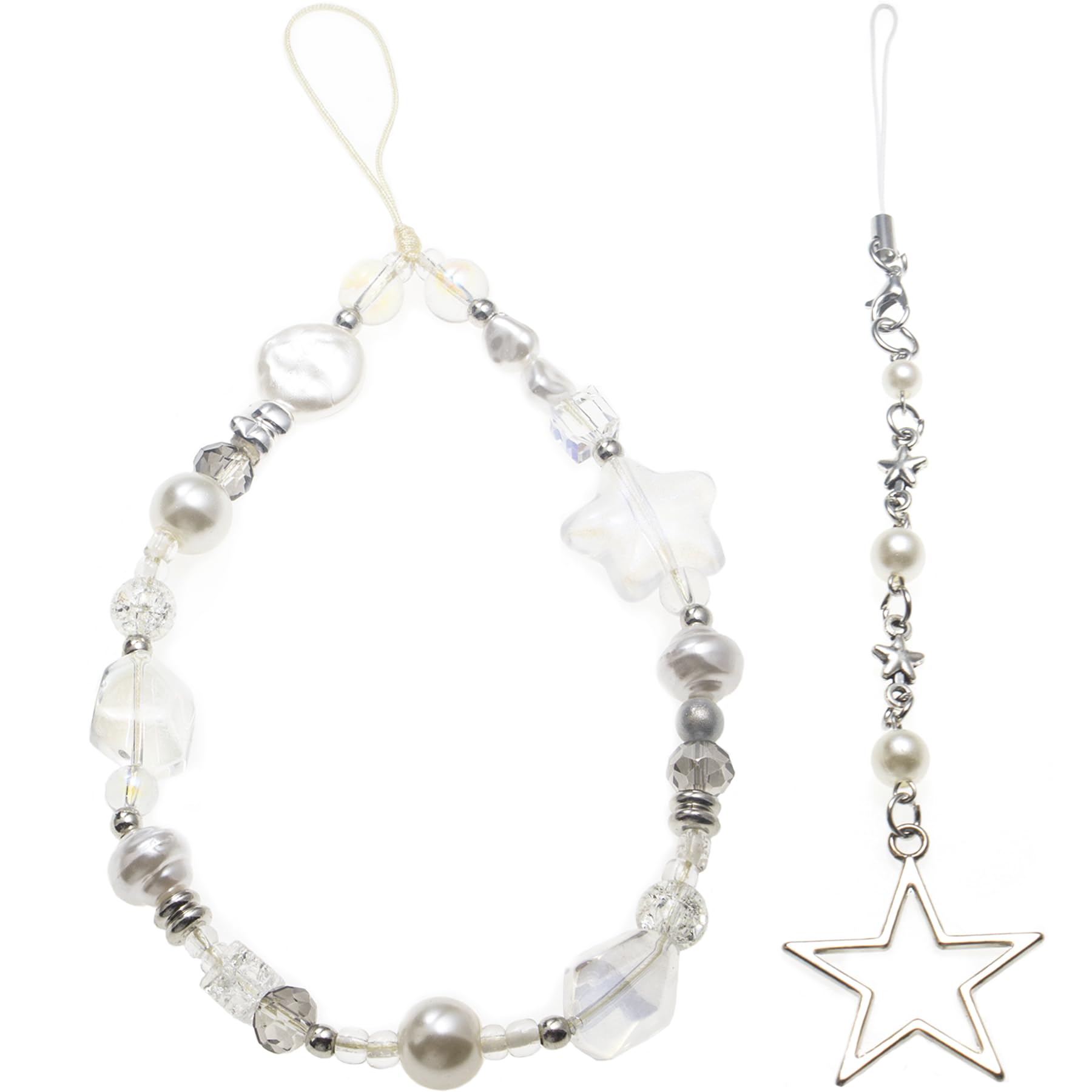Beaded Phone Charms & Pearl Bracelet Wrist Strap Lanyard - Cute Camera Charm Strap for iPhone, AirPods, Wallet - Stylish Keychain Accessory for Women | Perfect Gift for Birthday, Party & Daily Use