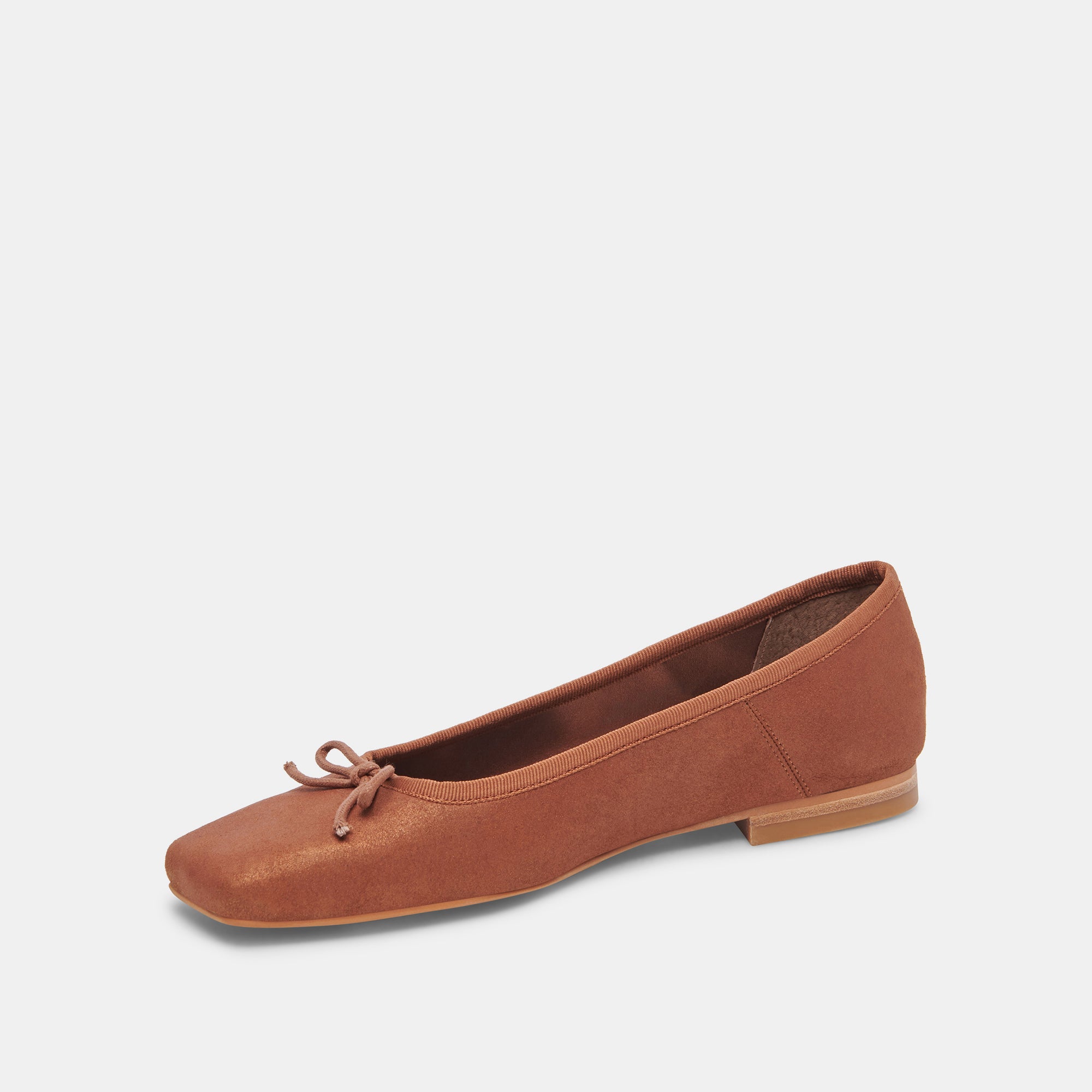 ANISA WIDE BALLET FLATS - Women's Comfortable Copper Metallic Suede Shoes for Casual Wear, Office & Travel | Slip-On Loafers with Cushioned Insoles