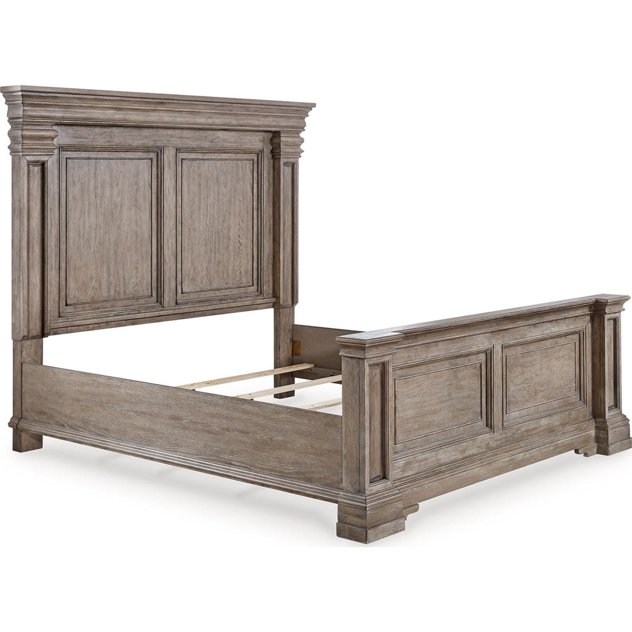 Blairhurst King Size Panel Bed Frame - Light Grayish Brown Finish for Modern Bedroom Decor | Perfect for Master Bedrooms, Guest Rooms & Apartments